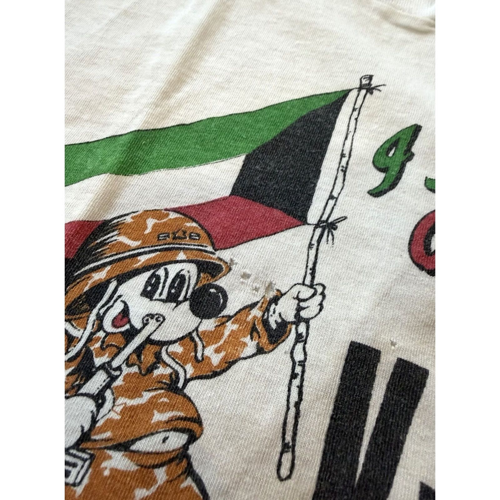Vintage VTG Mickey Mouse Desert Storm Shirt 1991 Single Stitch Made USA Large Parody T-Shirt Mens Size US L / EU 52-54 / 3 - 5 Thumbnail