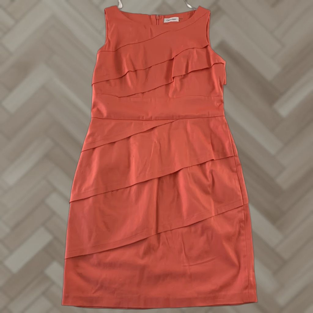 Calvin Klein Calvin Klein Sleeveless Pencil Dress Women's Size 8 Peach Pink Midi Sheath Dress Size M / US 6-8 / IT 42-44 - 1 Thumbnail