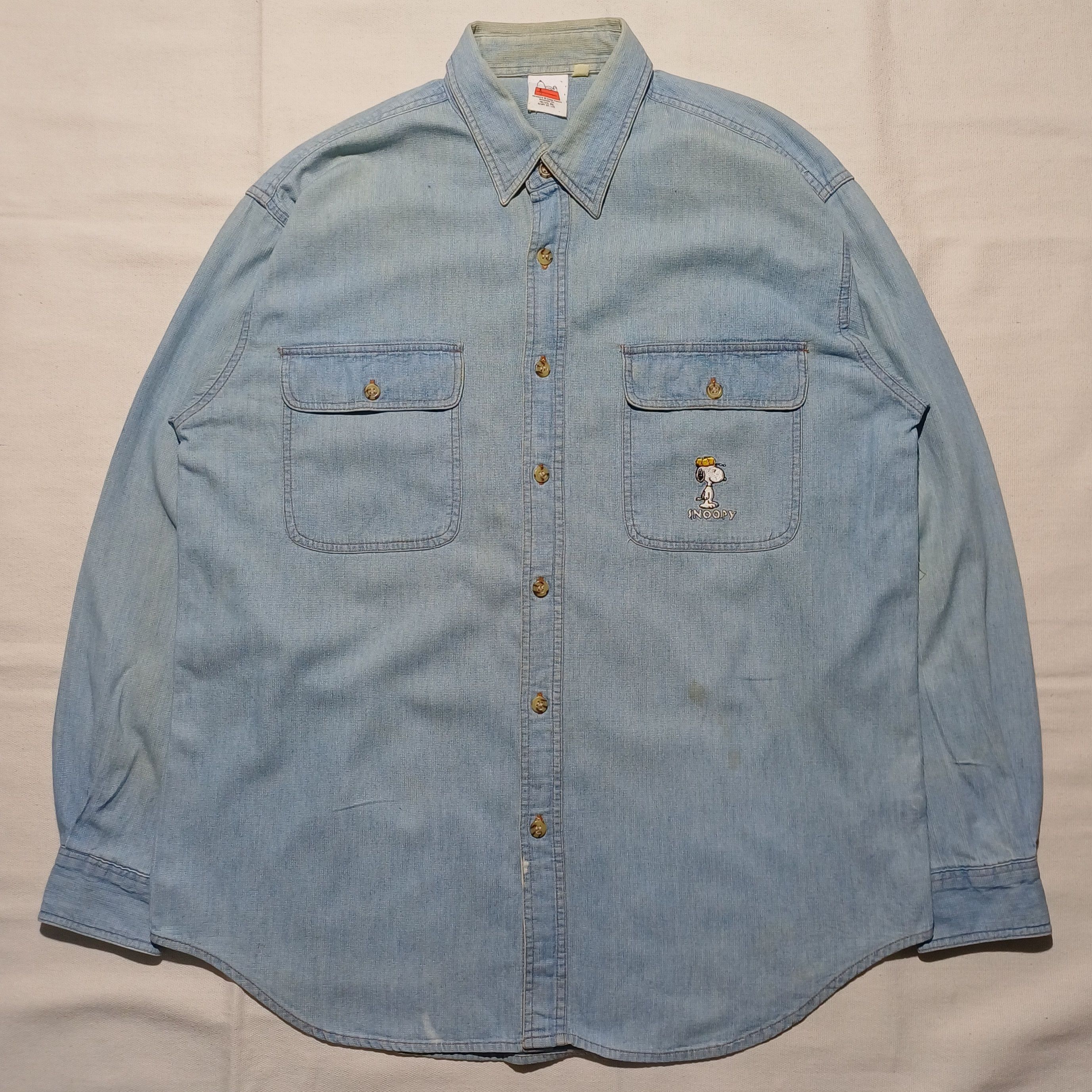 Peanuts Vintage Embroidery Magic Show Shirt Chambray by Peanuts Size US L / EU 52-54 / 3 - 1 Thumbnail