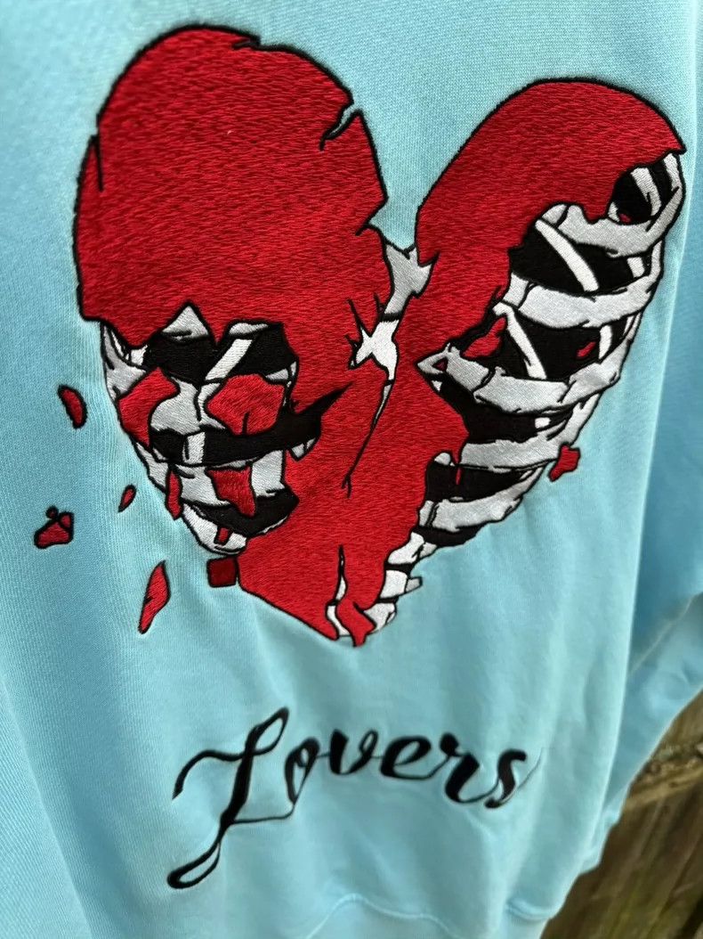 Amiri Amiri 18aw Sky Blue Heartbroken Sweatshirt Size US M / EU 48-50 / 2 - 3 Thumbnail