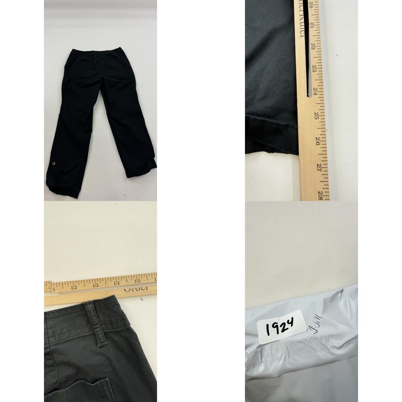 J. Jill J.Jill Pants Womens 4P Black Pima Cotton Crop Cuffed Straight Leg Twill Casual Size 27" / US 4 / IT 40 - 8 Thumbnail