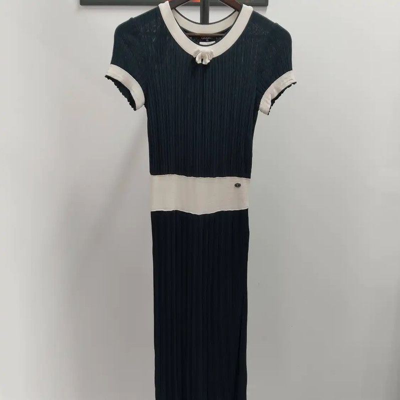 Chanel Summer Deep Blue Cotton Dress 0089