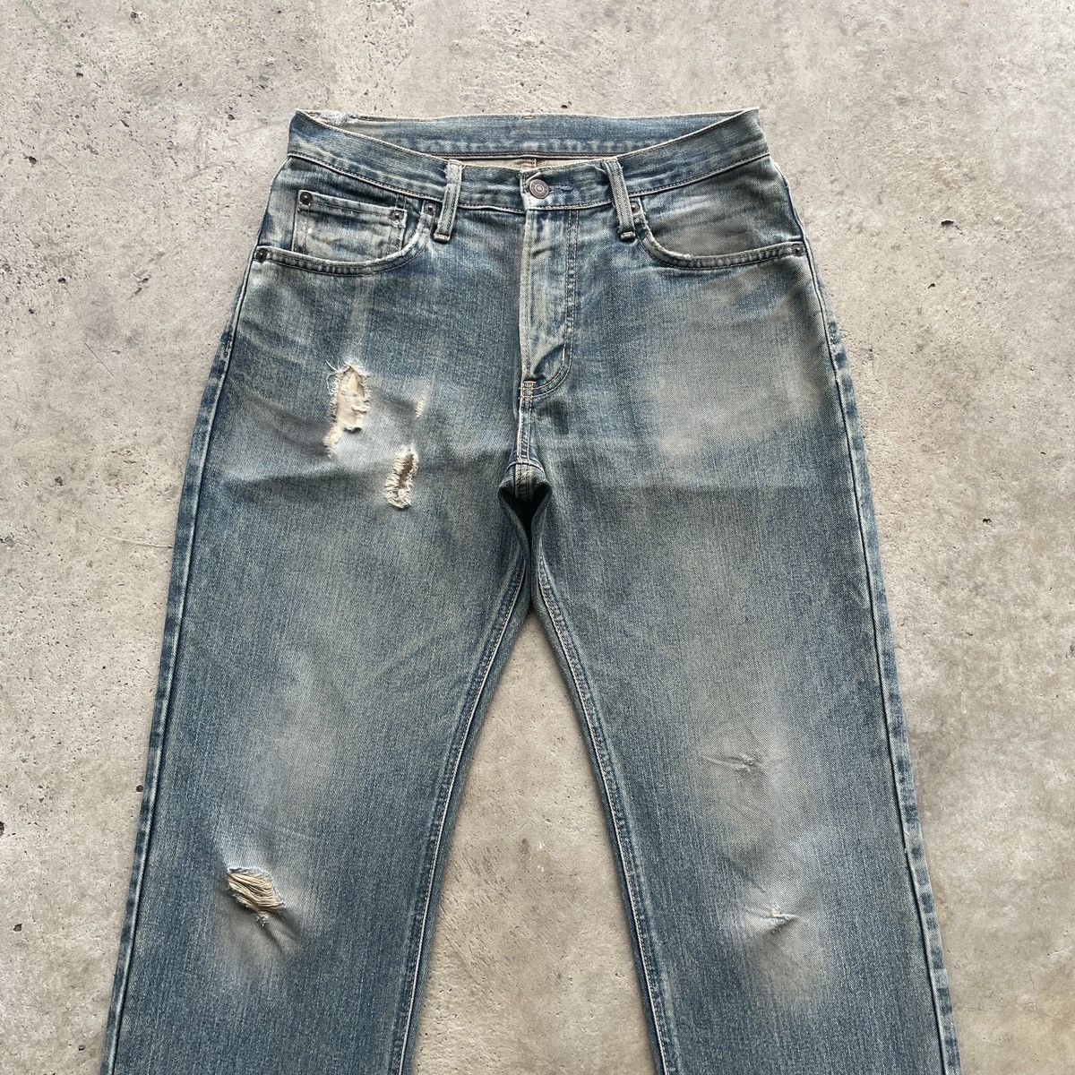 Edwin × Japanese Brand × Jean W31 Vintage Edwin 404 Distressed Faded Jeans Pants Denim Size US 31 - 3 Thumbnail