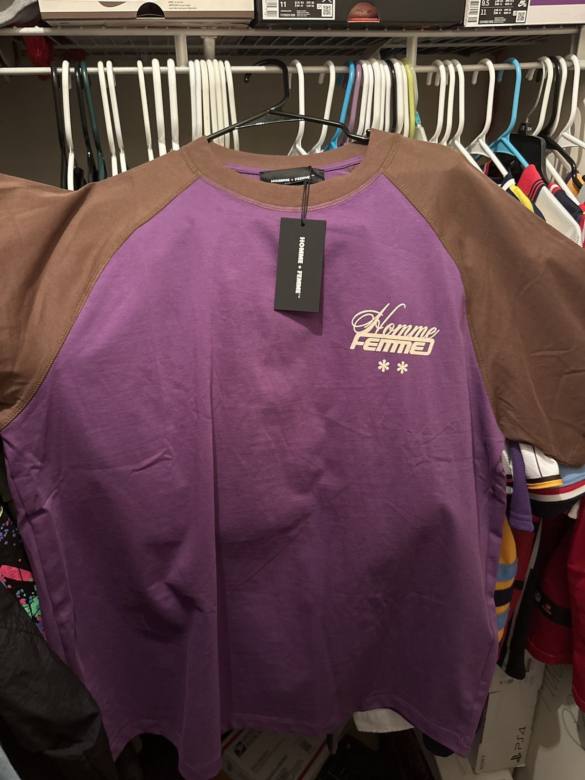 Homme + Femme La HOMME FEMME WESTWOOD RAGLAND TEE BROWN/PURPLE Size US XL / EU 56 / 4 - 3 Thumbnail
