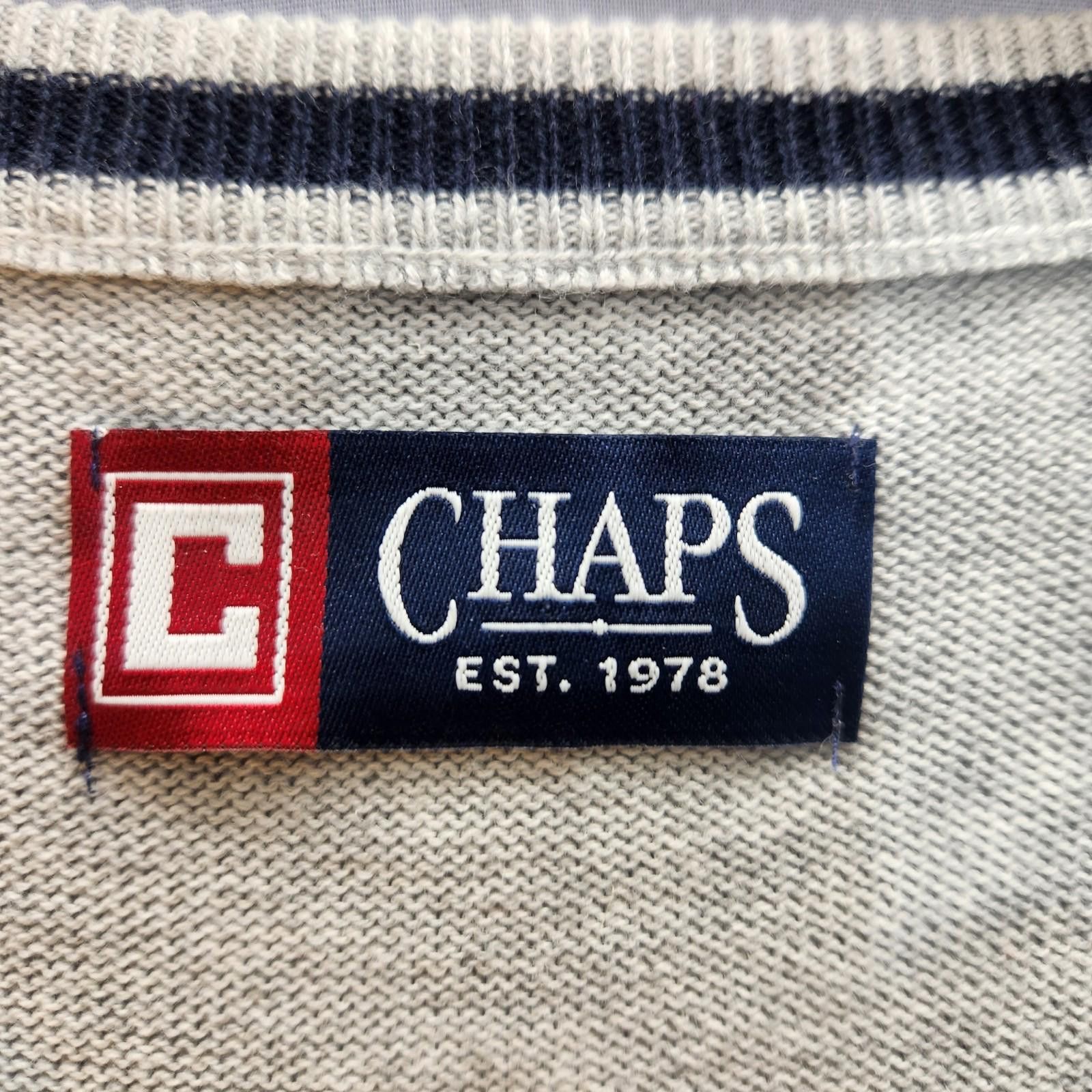 Chaps Men's Chaps Sweater Vest Gray Size Large 100% Cotton Size US L / EU 52-54 / 3 - 5 Thumbnail
