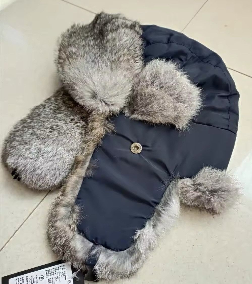 Japanese Brand Rabbit Fur Earflap Trapper Bomber Hat Size ONE SIZE - 9 Thumbnail