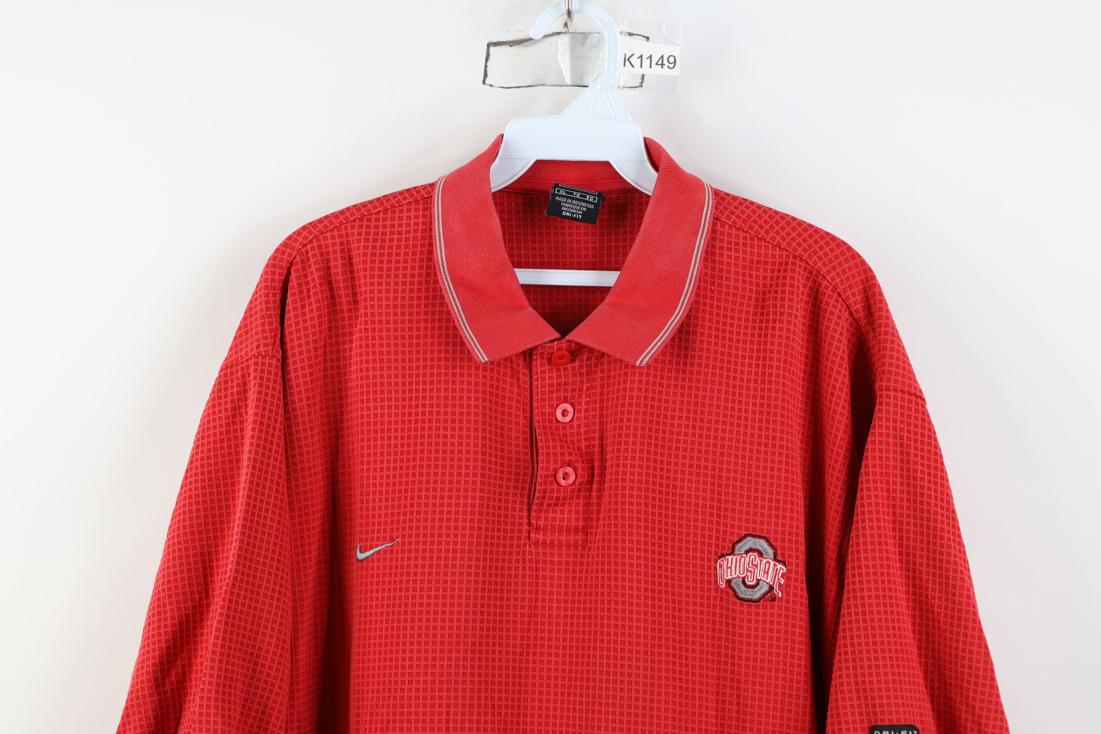 Nike Vintage 90s Nike Swoosh Ohio State University Polo Shirt Size US XL / EU 56 / 4 - 2 Thumbnail