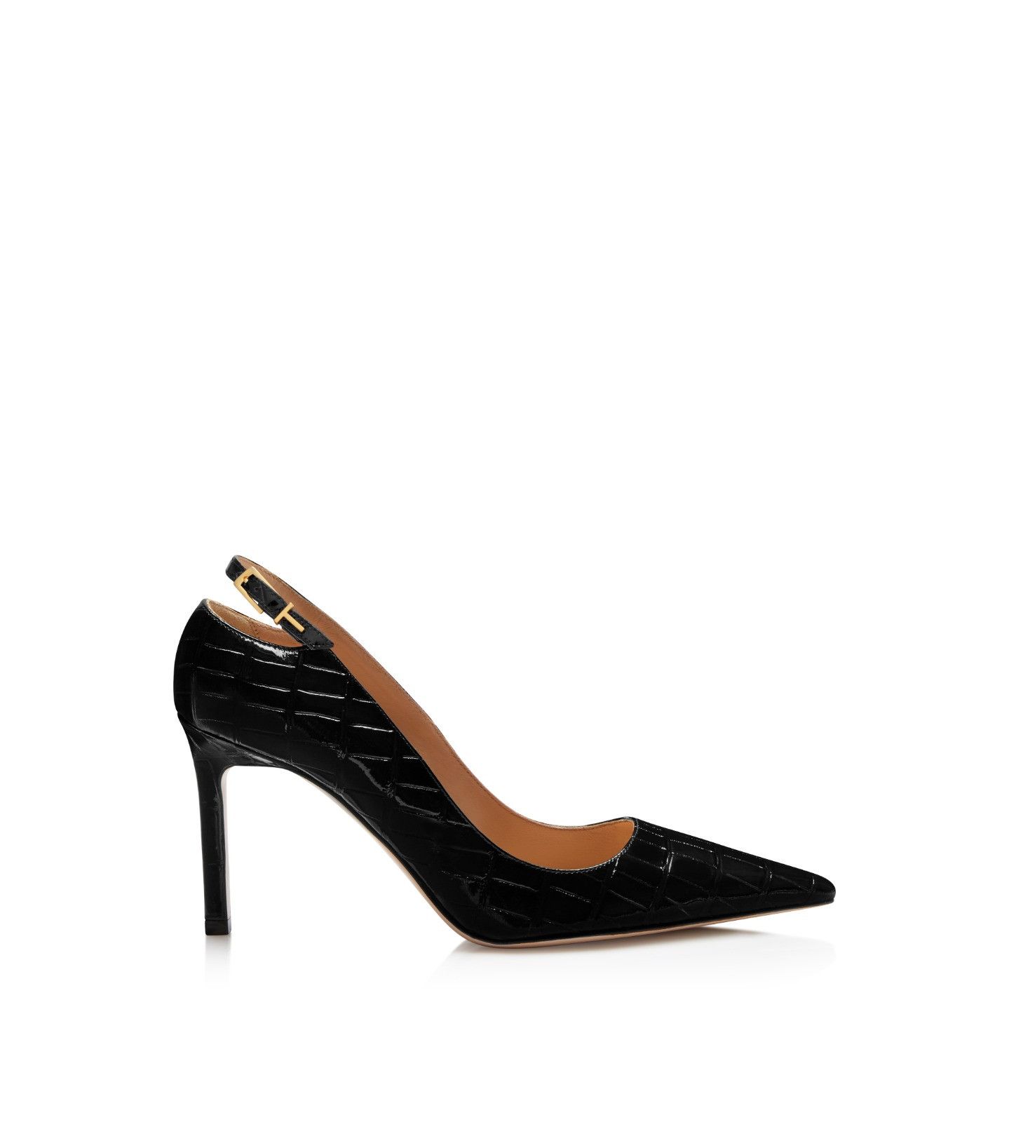 Tom Ford o1sndg0126 Angelina Croc-embossed Leather Pumps in Black Size US 9 / IT 39 - 1 Thumbnail