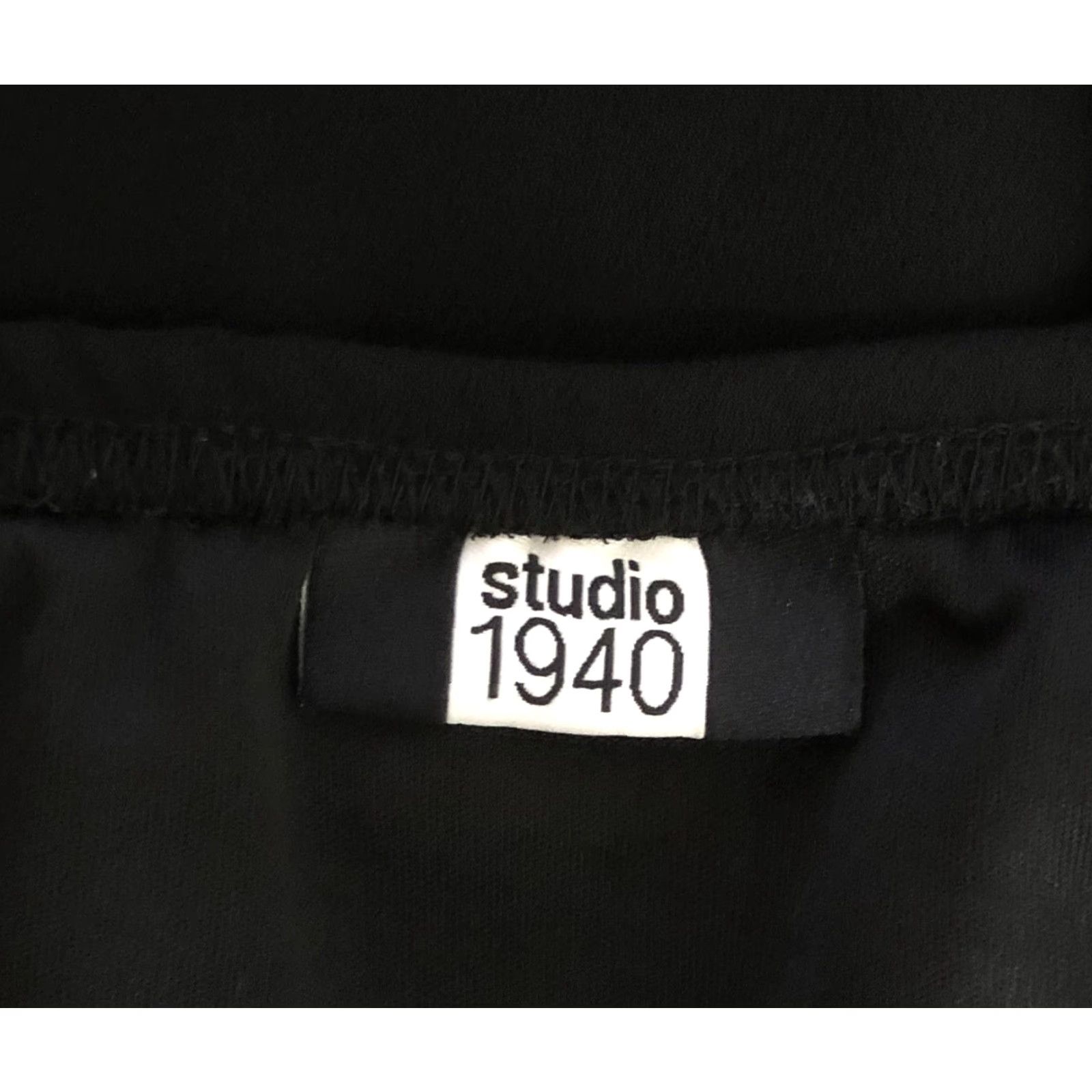 Vintage Studio 1940 Skirt Midi 4 Black Ruffle Hem Elastic Waist Pockets Lined Slit Vintage No Size 27" / US 4 / IT 40 - 3 Thumbnail