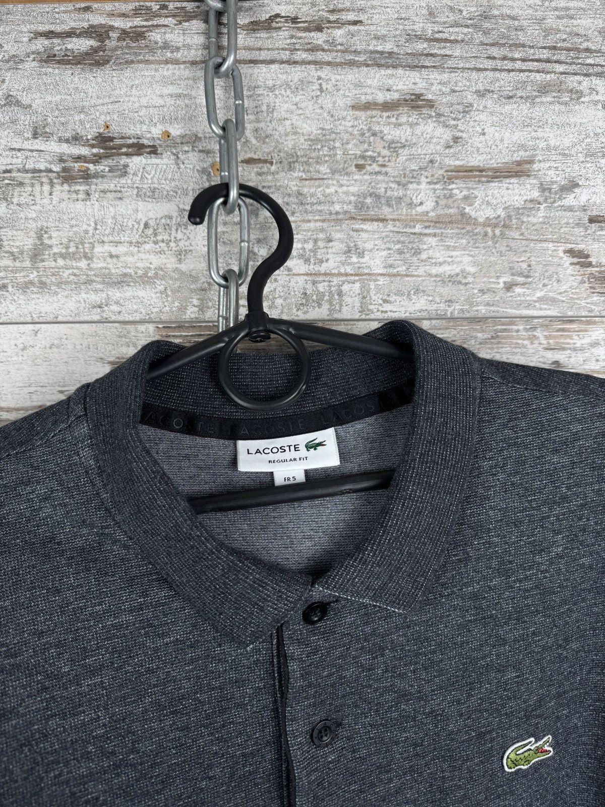 Lacoste Mens Lecoste polos luxury grey t-shirt tee size L Size US L / EU 52-54 / 3 - 5 Thumbnail
