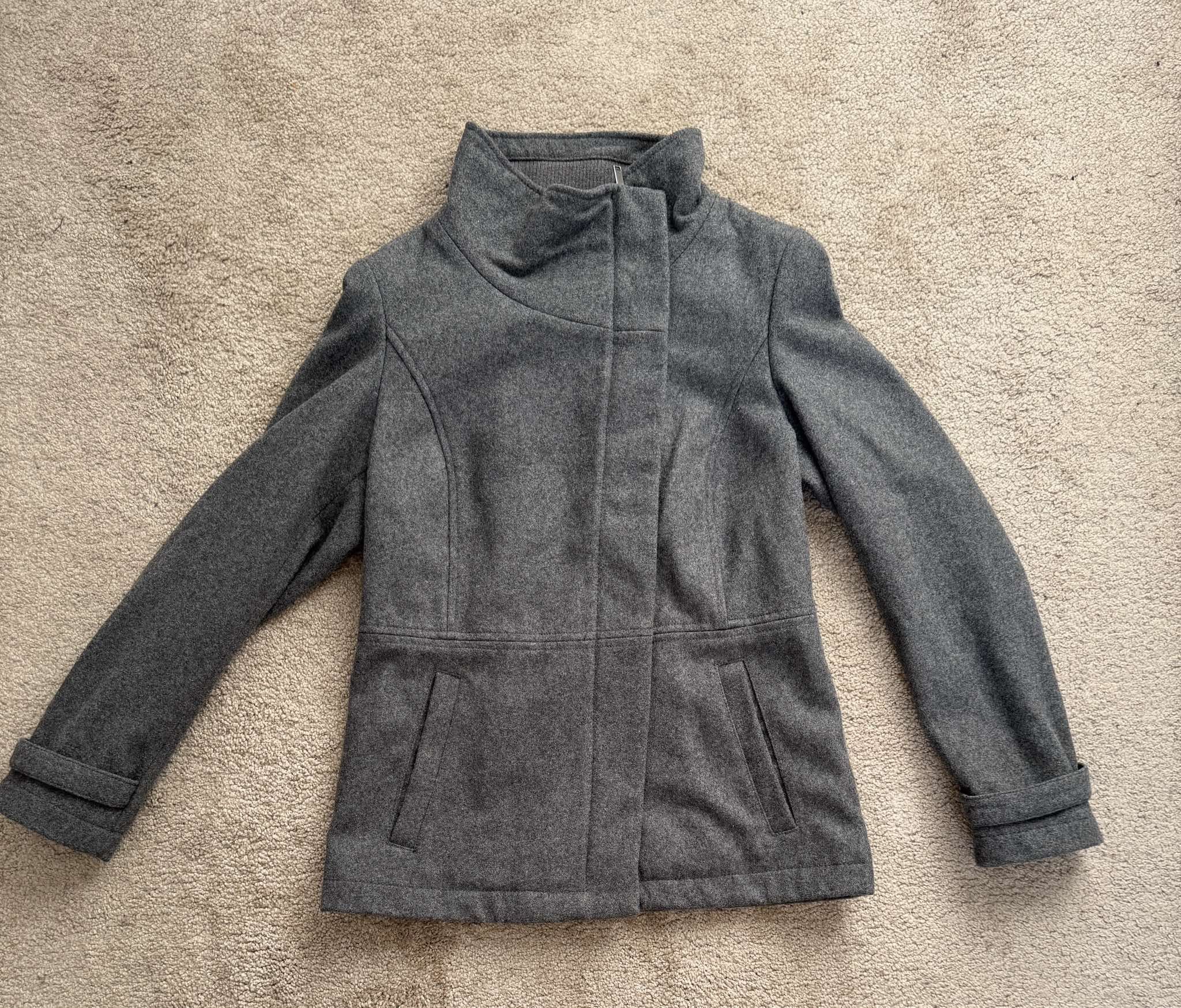 s.Oliver Women's Jacket Coat S Warm Gray Double Breasted Wool Size S / US 4 / IT 40 - 1 Thumbnail