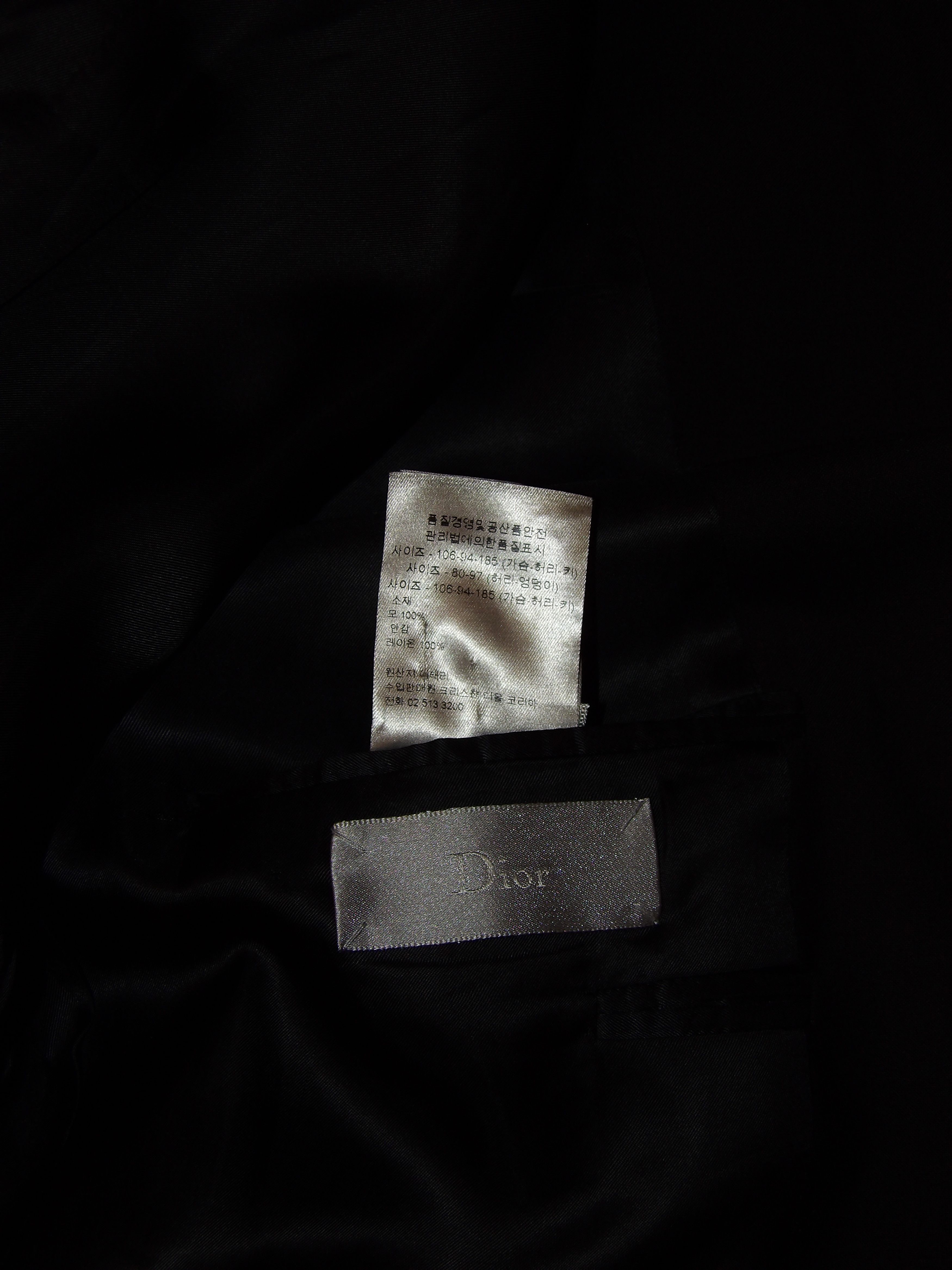 Dior Hedi Slimane Dior Homme Black Blazer Size 54R - 6 Thumbnail