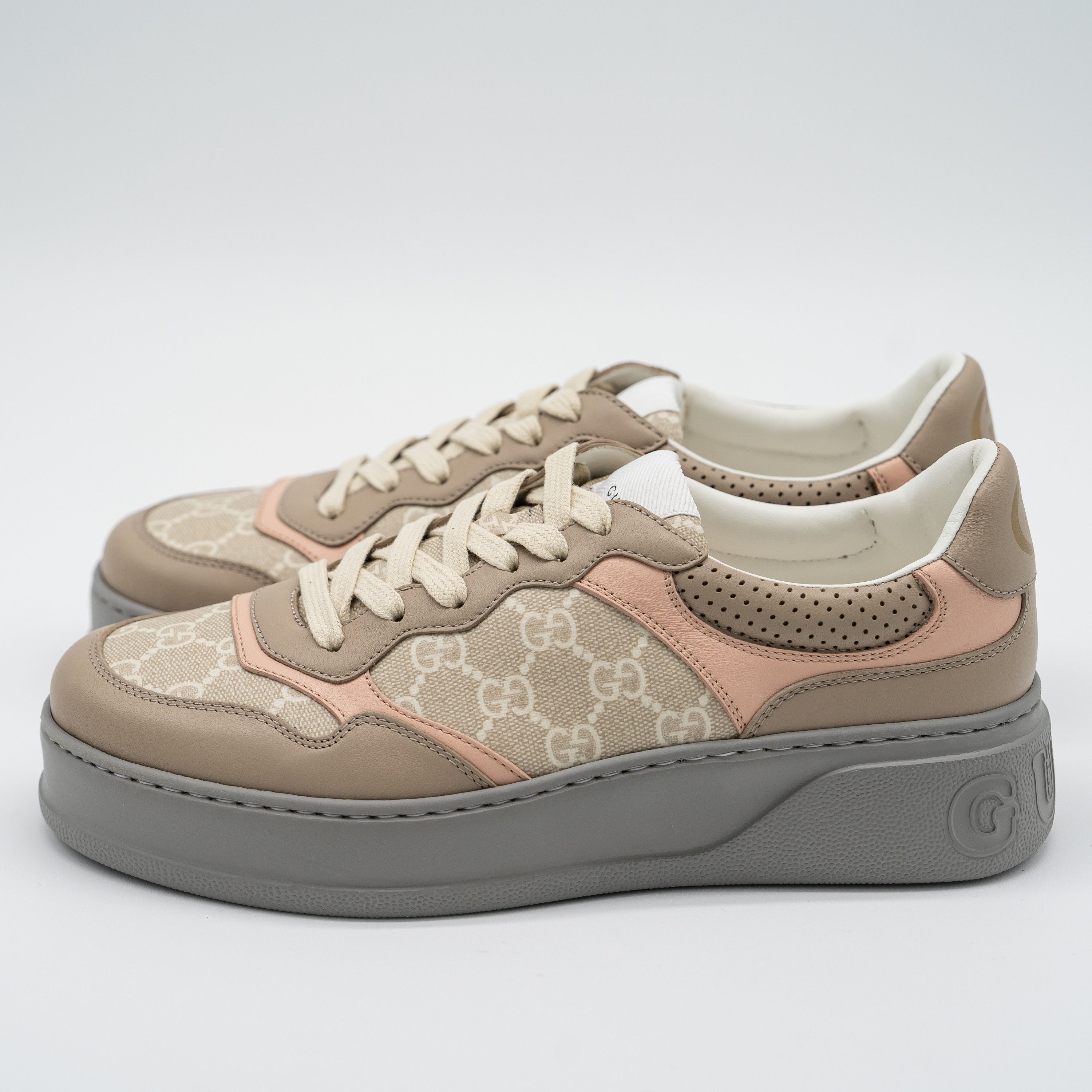 Gucci 10.5us Gucci GG Sneakers Oatmeal Pink Beige Leather Chunky B Size US 10.5 / IT 40.5 - 4 Thumbnail