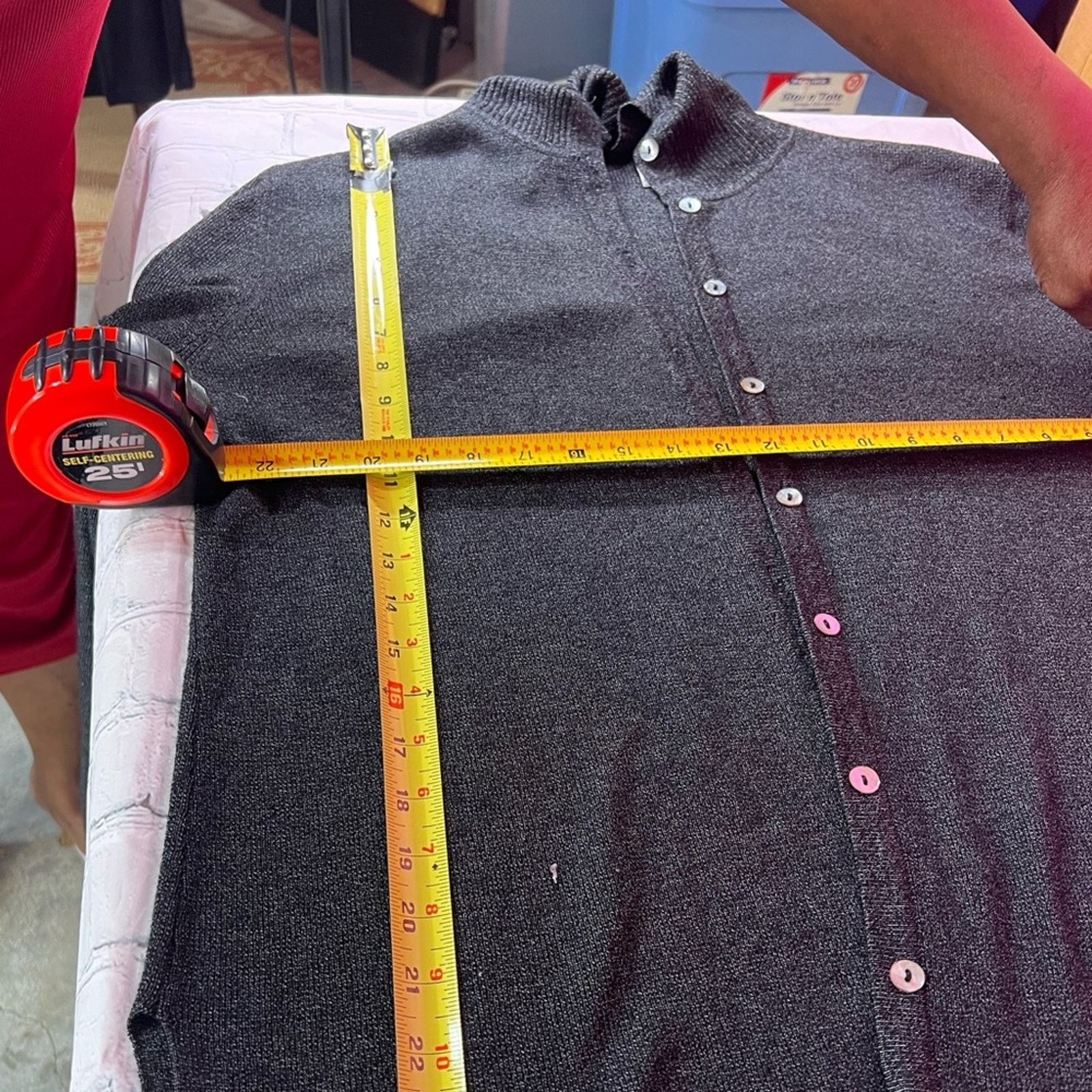Chicos Chico's Design Grey Button Down Collared Shirt Sz 3 (XL) Size XL / US 12-14 / IT 48-50 - 5 Thumbnail