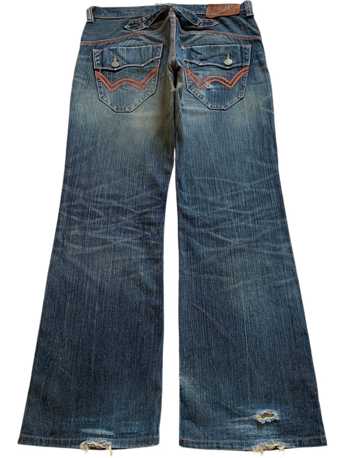 Edwin Exclusive Vintage Edwin Mud Wash Buckle Back Bootcut Jeans Size US 35 - 2 Thumbnail