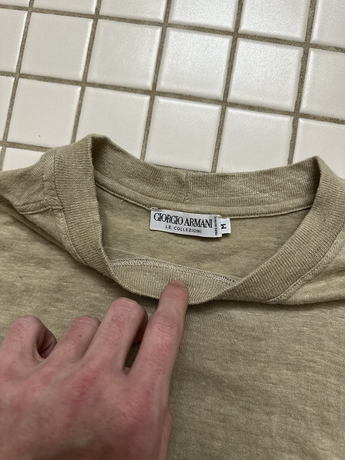 Armani 90s Armani Linen Tee Size US M / EU 48-50 / 2 - 3 Thumbnail