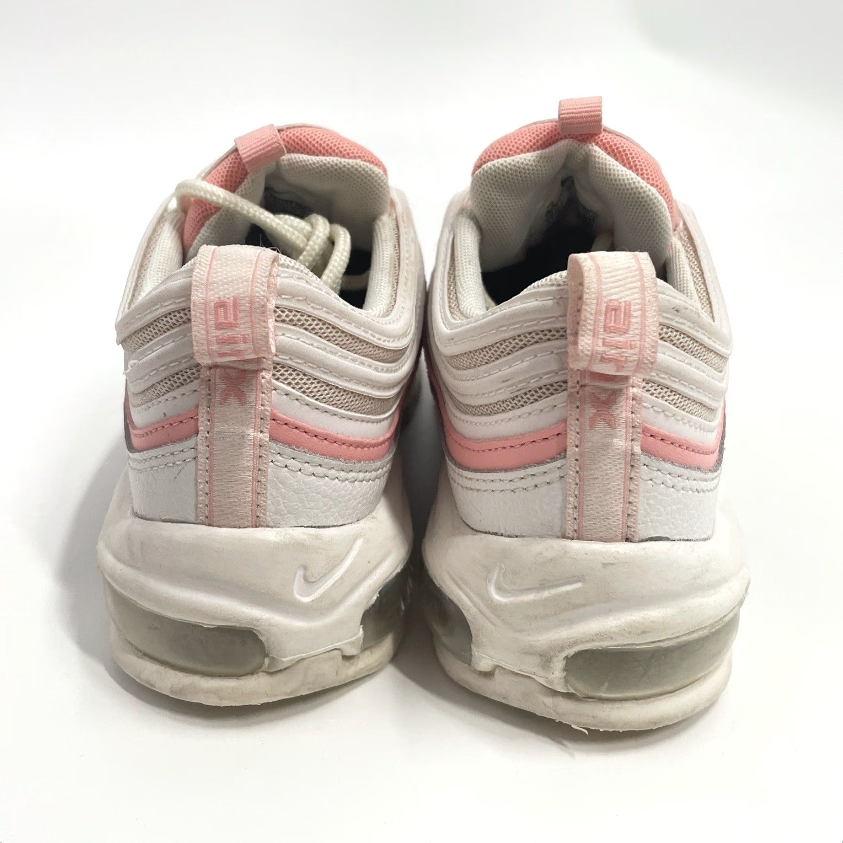 Nike VINTAGE Nike Air Max 97 Sneaker Womens 6.5 White Pink Bleached Coral 2019 Nike Air Max 97 921733-104 Size US 4 / IT 34 - 6 Thumbnail