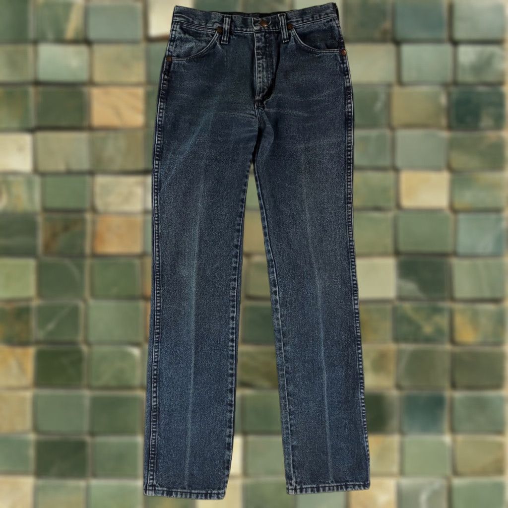 Wrangler VINTAGE Wrangler Jeans Mens 29x34 Dark Blue Acid Wash Made USA 90s Straight Jeans Mens Size US 29 - 1 Thumbnail