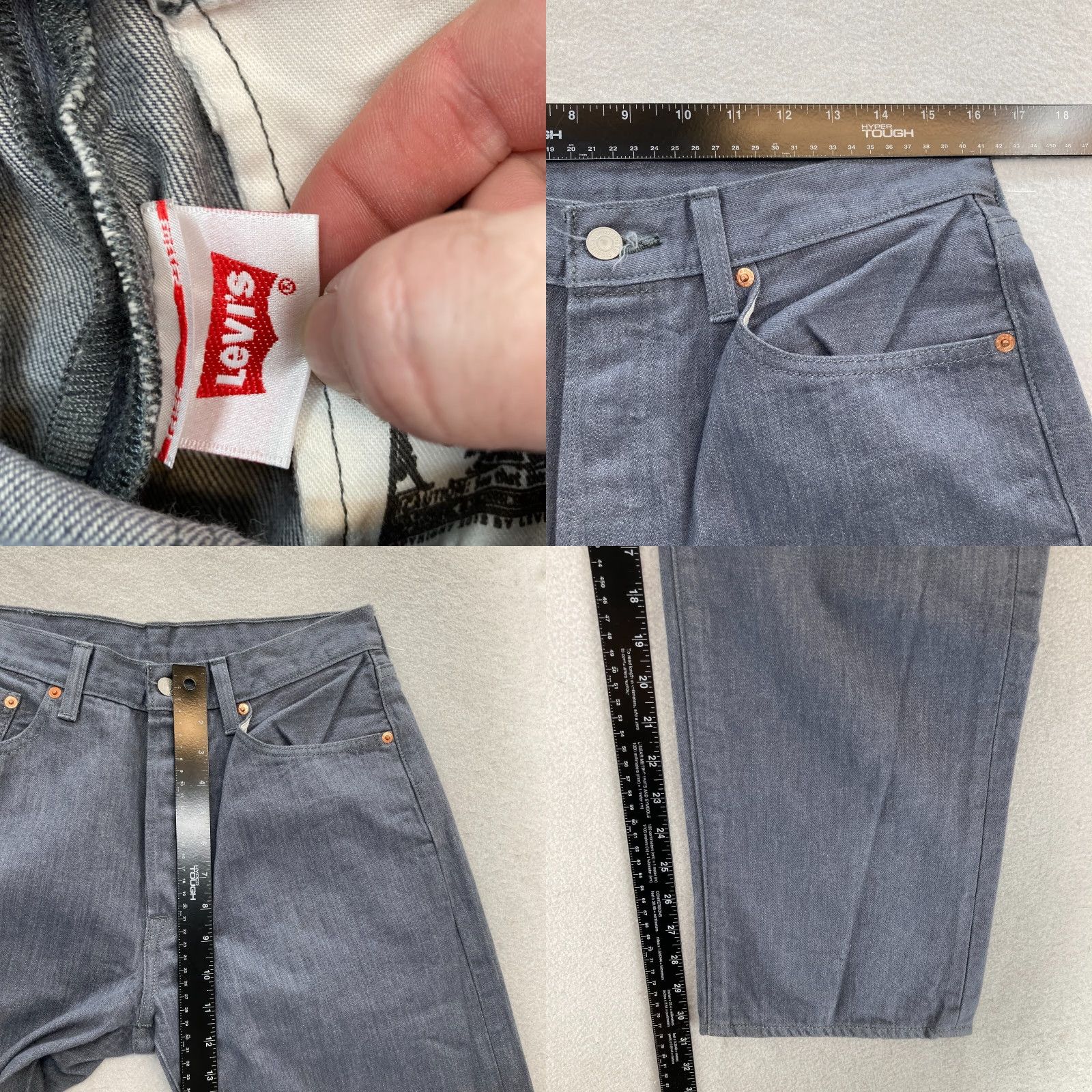 Levi's VINTAGE Levi's 501 Jeans Mens 33x32 Gray Denim Button Fly Straight Grunge Y2K Size US 33 - 8 Thumbnail