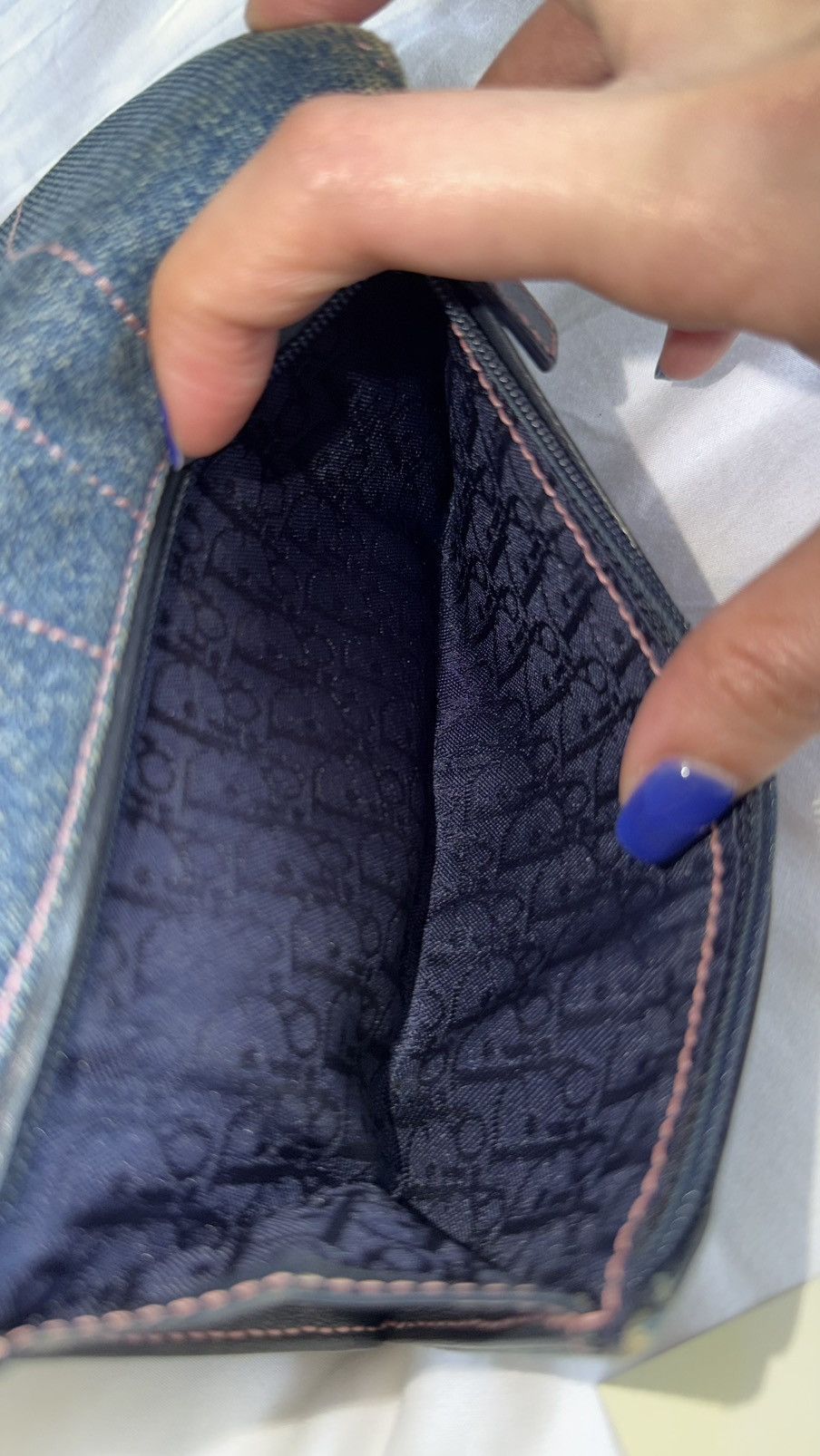 Dior Christian Dior Blue Denim Saddle Trifold Wallet Size ONE SIZE - 14 Thumbnail