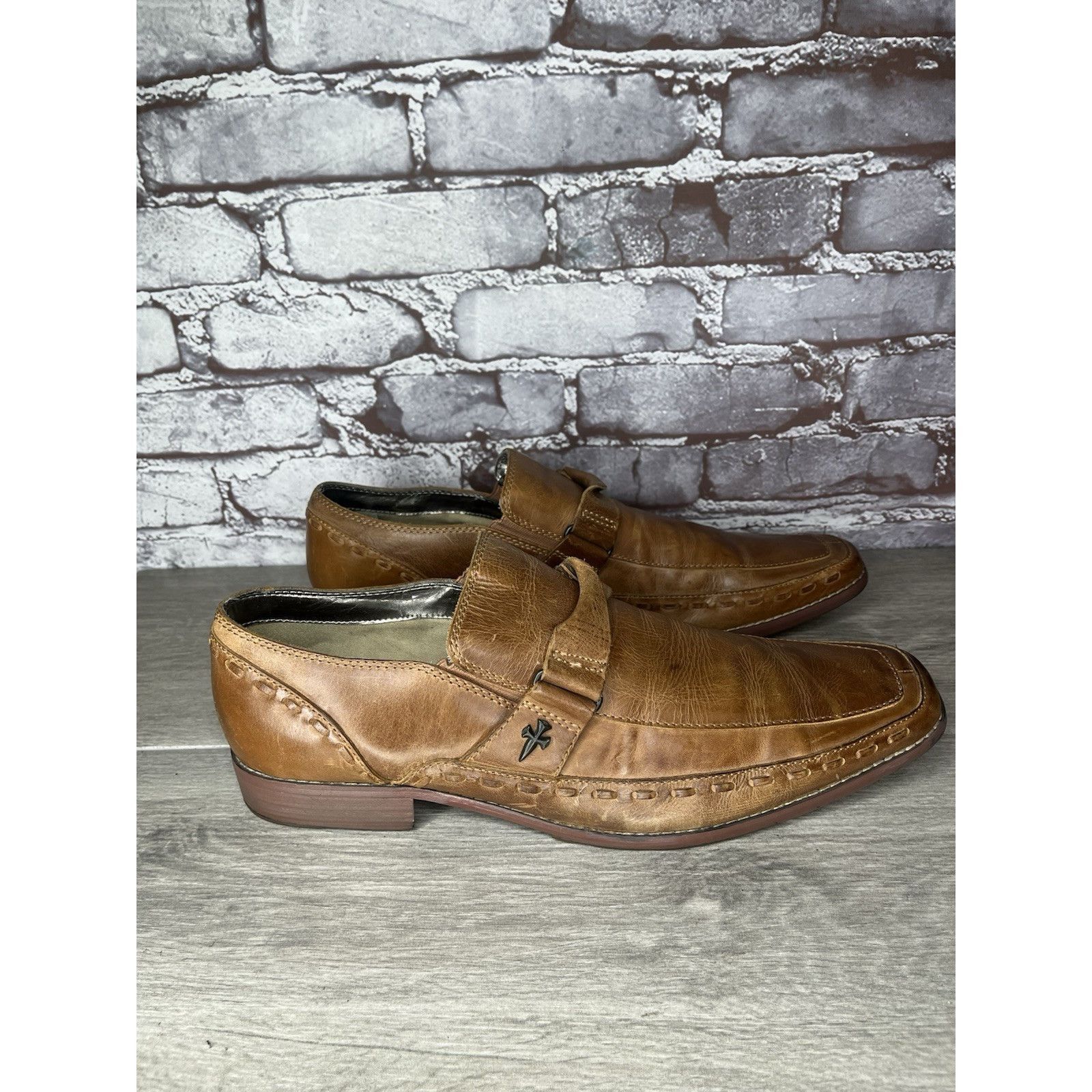 Mark Nason Lounge Mark Nason Brown Leather Square Toe Loafers Dress Sho Size US 11 / EU 44 - 17 Thumbnail