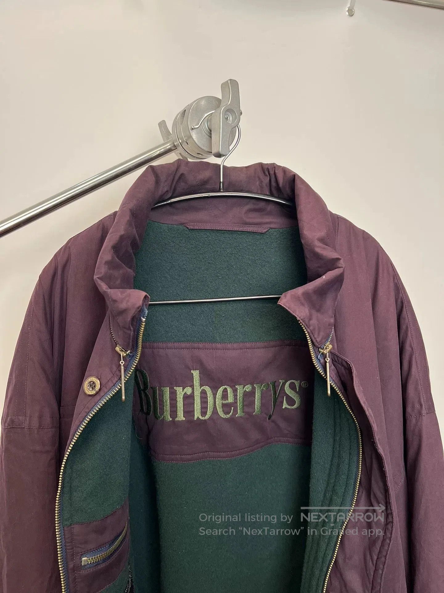 Burberry Burberry Purple Wool Lined Cotton Coat. Size XL / US 12-14 / IT 48-50 - 6 Thumbnail