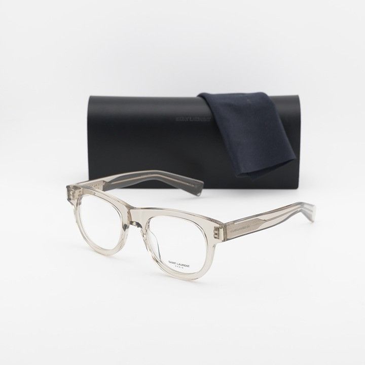 Saint Laurent Paris Saint Laurent SL571 OPT 004 Eyeglasses Beige 49mm Round Size ONE SIZE - 1 Thumbnail