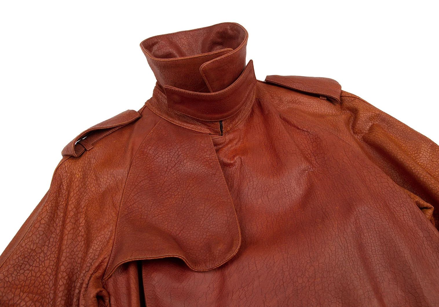 Jean Paul Gaultier Leather Trench Coat in Brown Size 48 Size US M / EU 48-50 / 2 - 4 Thumbnail