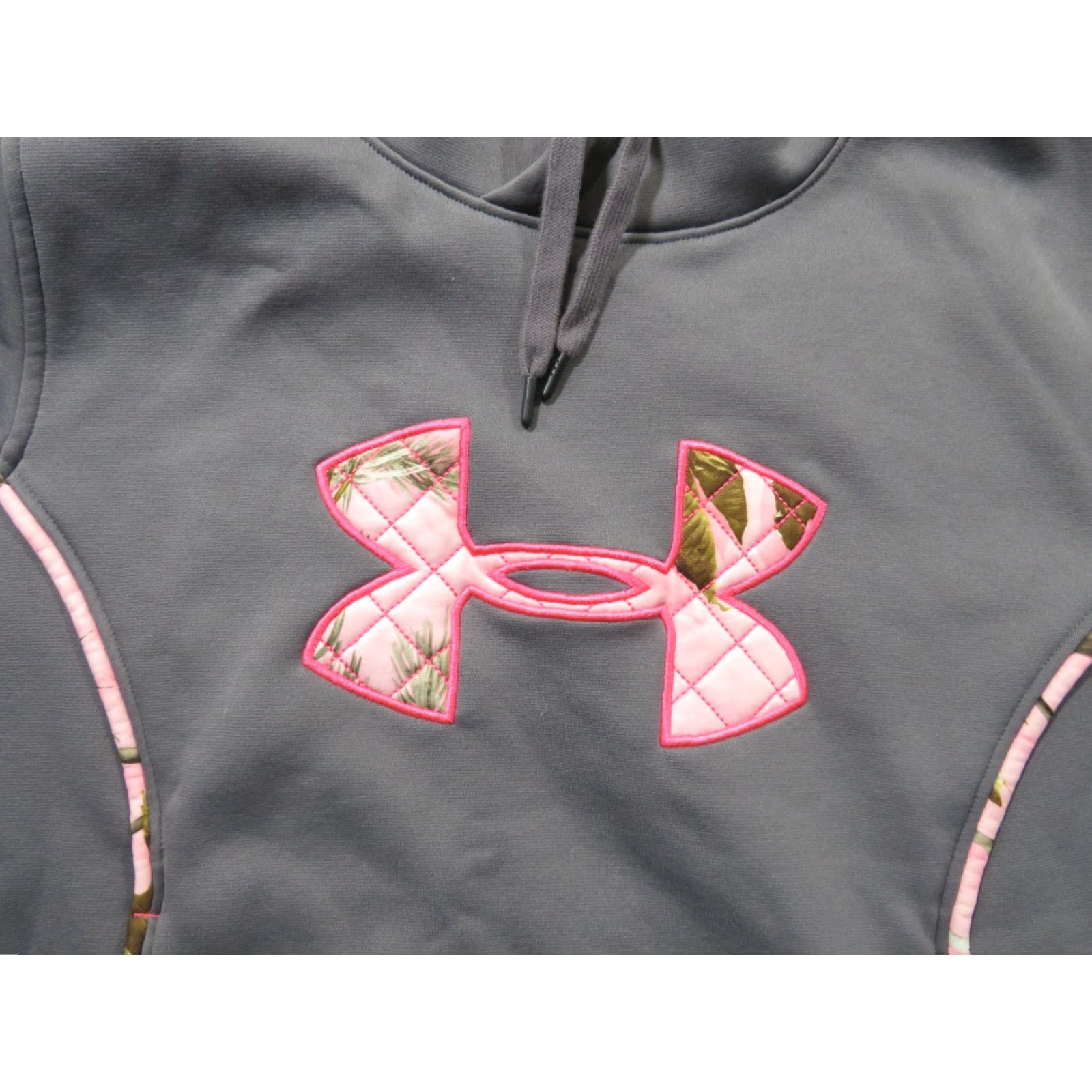Under Armour Under Armour Hoodie Pink Gray Women's L Country Pullover Sweatshirt Fleece Hooded Pockets Graphic Print Storm Size L / US 10 / IT 46 - 4 Thumbnail