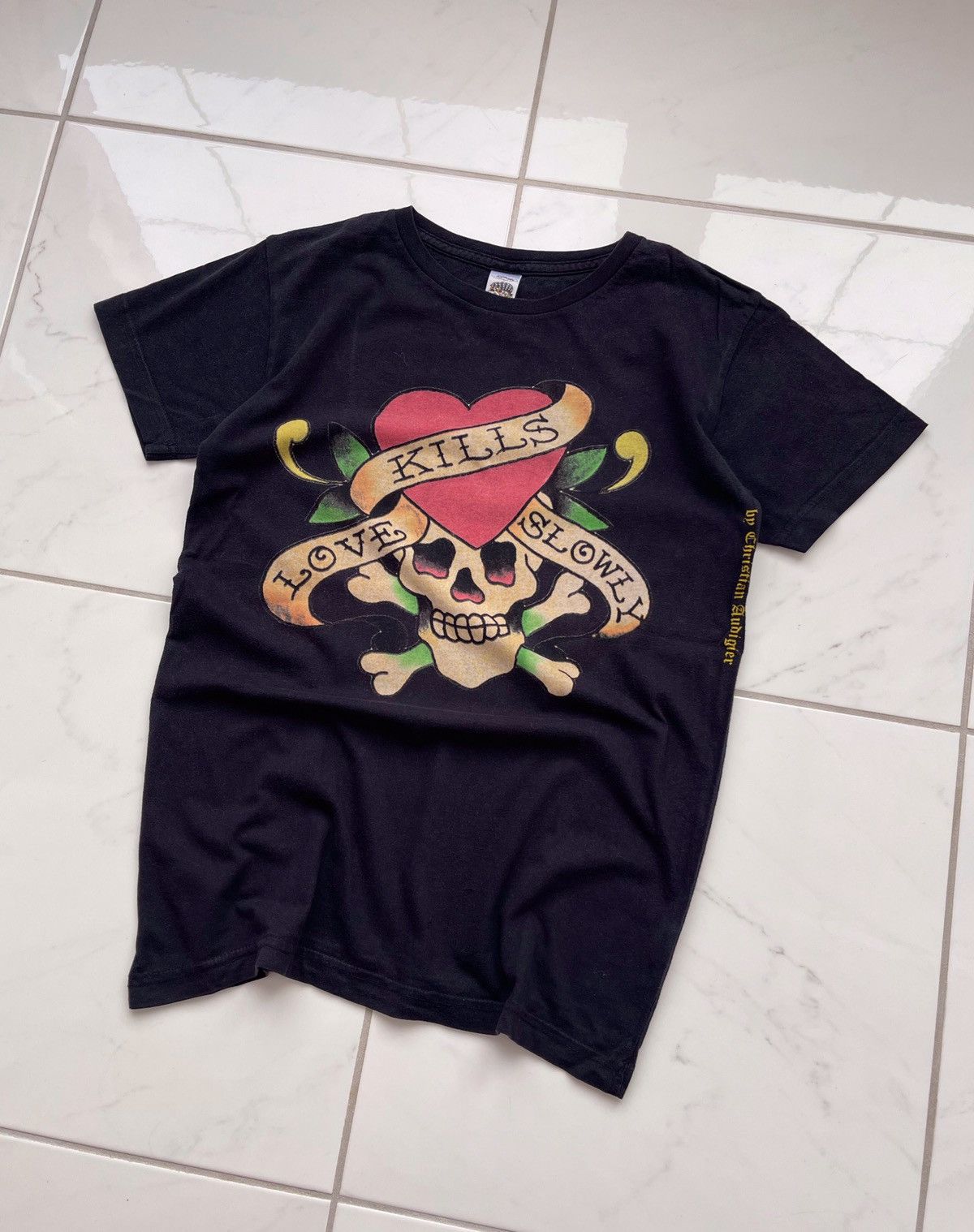 Ed Hardy × Vintage Vintage Y2k Ed Hardy Love Kills Slowly Tee Skull Size US S / EU 44-46 / 1 - 2 Thumbnail