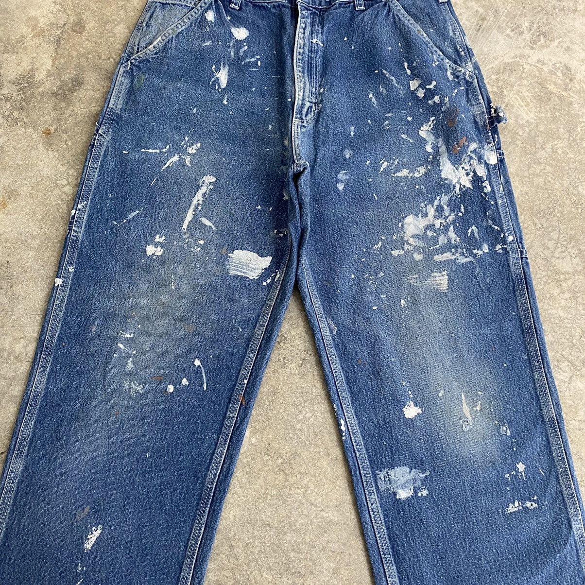 Carhartt Vintage Carhartt Splatter Ripped Carpenter Work Pants Size US 34 / EU 50 - 6 Thumbnail