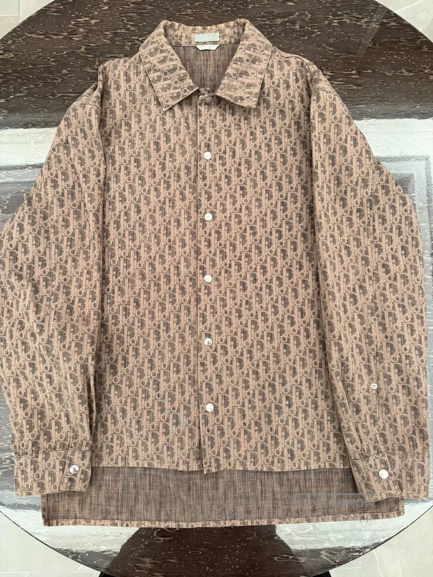 dior brown patterned long sleeve shirt.