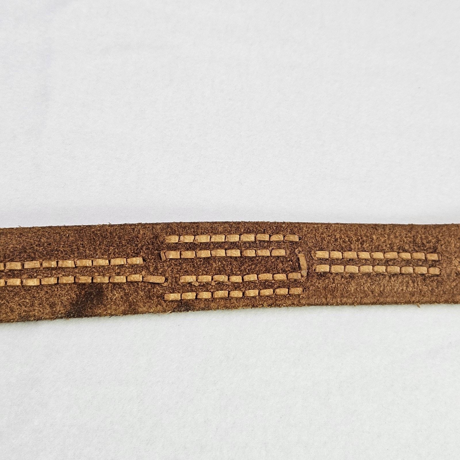 Vintage Tooled Leather Western Belt Southwestern Removable Buckle Size 42 - 17 Thumbnail