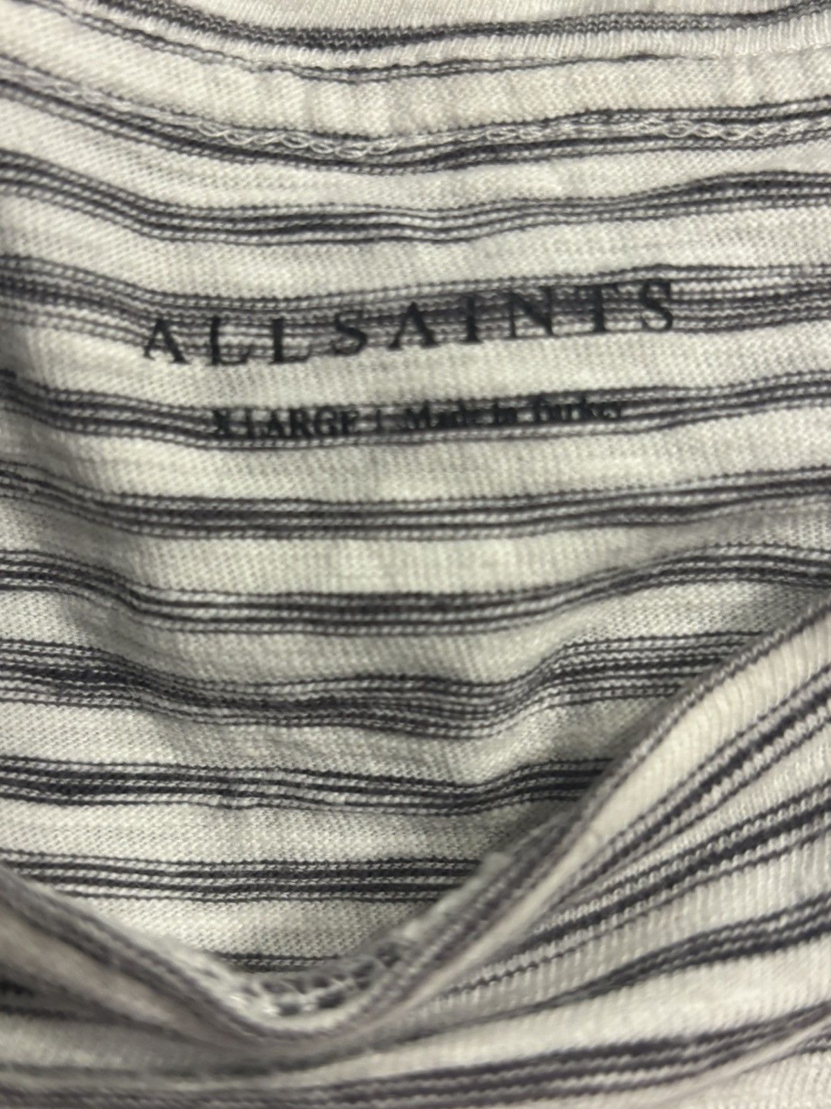 Allsaints White Allsaints T-Shirt XL Striped Size US XL / EU 56 / 4 - 3 Thumbnail