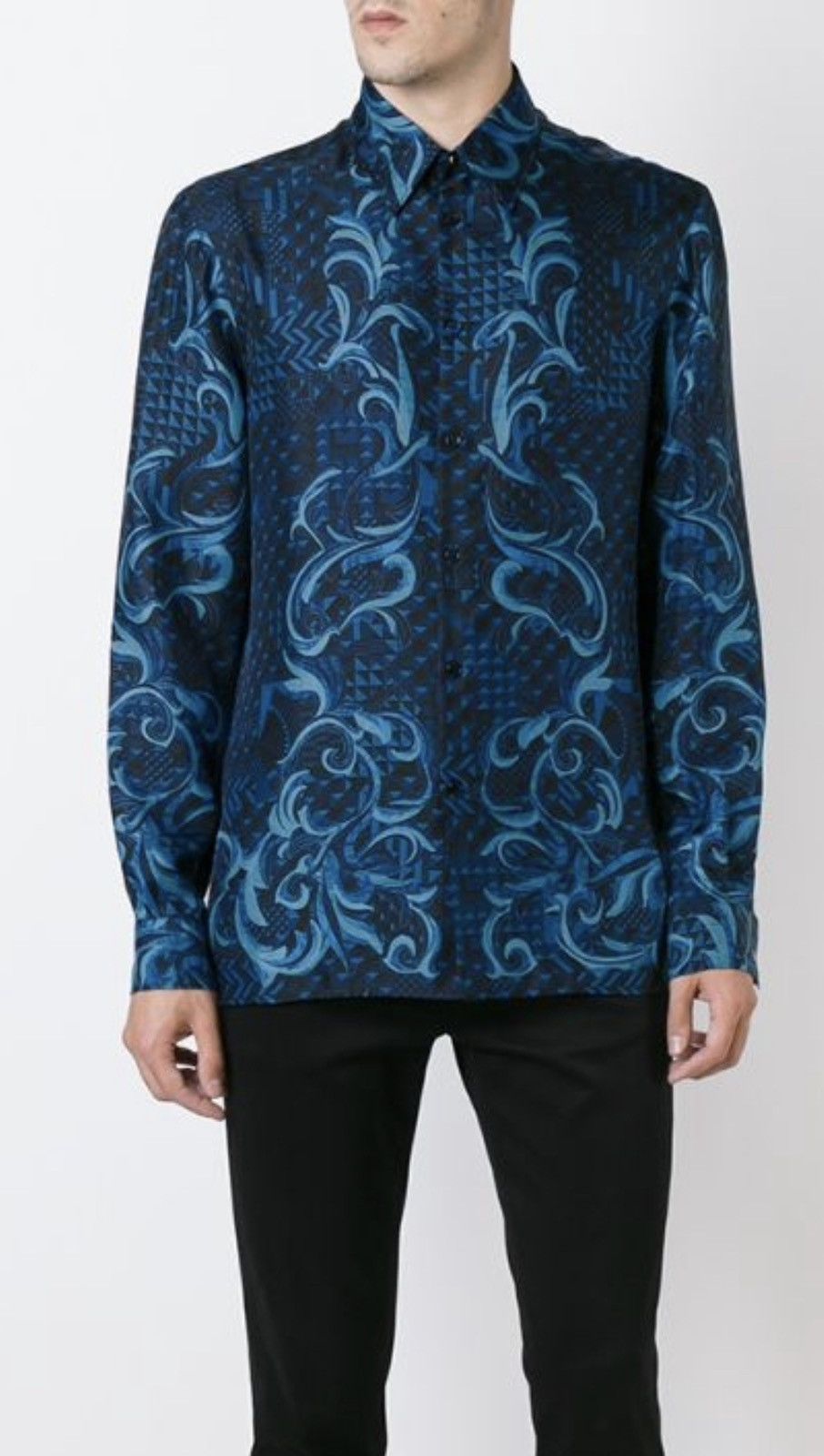 Versace hand drawn Barocco print silk shirt collar size40 Size US M / EU 48-50 / 2 - 1 Thumbnail