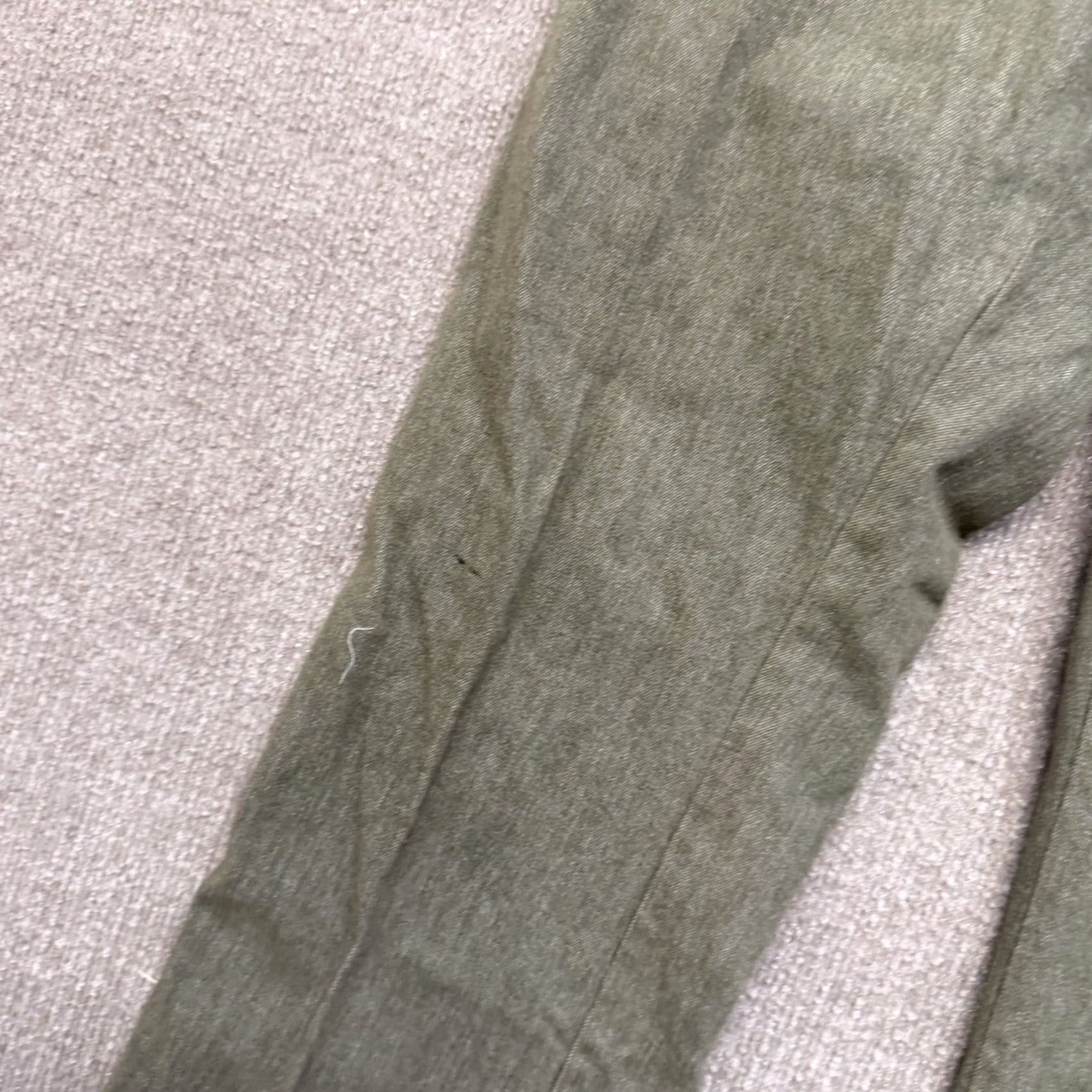 Denime VINTAGE Green Denim Jeans Mens 31x26 Zipper Fly Distressed Straight Leg Size US 31 - 6 Thumbnail