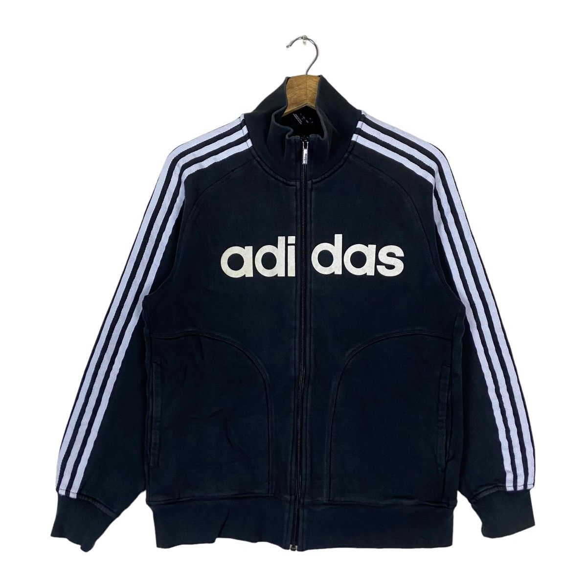 Adidas Adidas Full Zipper Spell Out Sweater Light Jacket Size US L / EU 52-54 / 3 - 1 Thumbnail