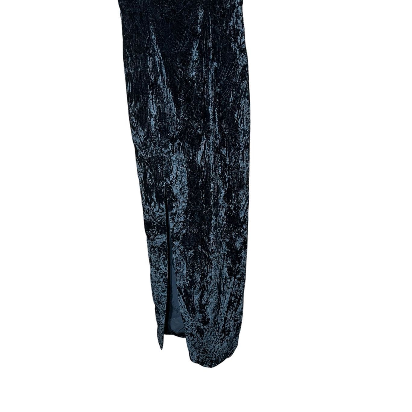 Other Vintage Jessica McClintock Gunne Sax Black Crushed Velvet Ma Size S / US 4 / IT 40 - 3 Thumbnail