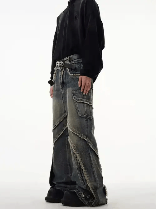 Japanese Brand × Jean Retro heavy-duty stitching raw edge micro-flared jeans Size US 30 / EU 46 - 3 Thumbnail