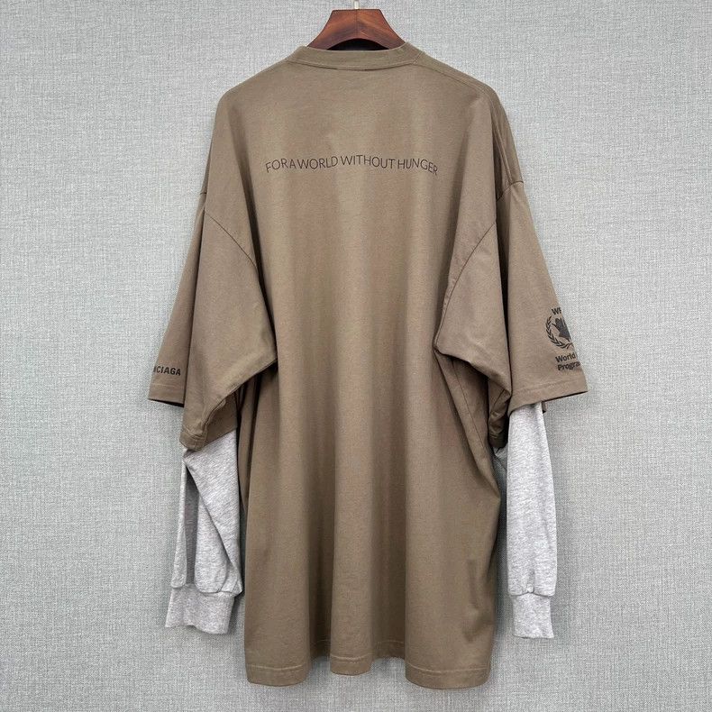 Balenciaga Balenciaga Brown WFP food agency wheat ear print logo faux Size US XL / EU 56 / 4 - 2 Thumbnail