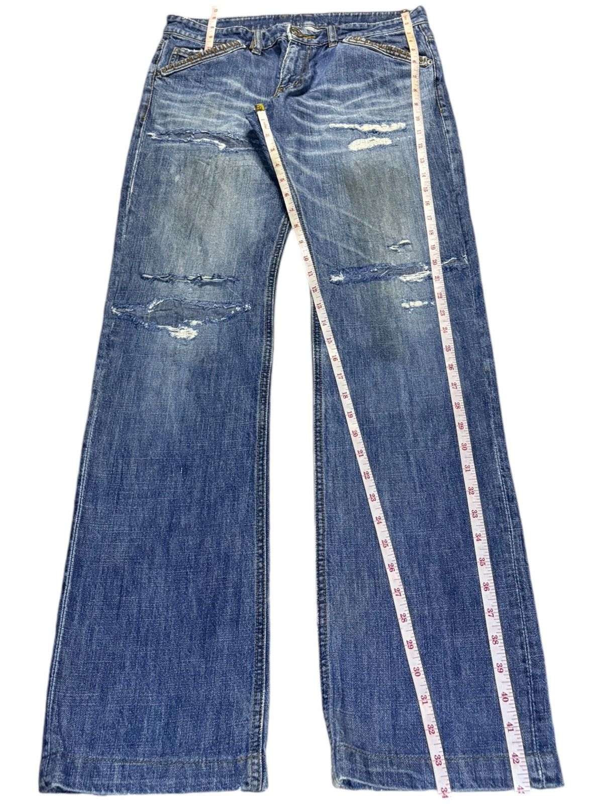 Japanese Brand Vintage Japanese Brand Grunge Wash Distressed Loose Jeans Size US 32 / EU 48 - 13 Thumbnail