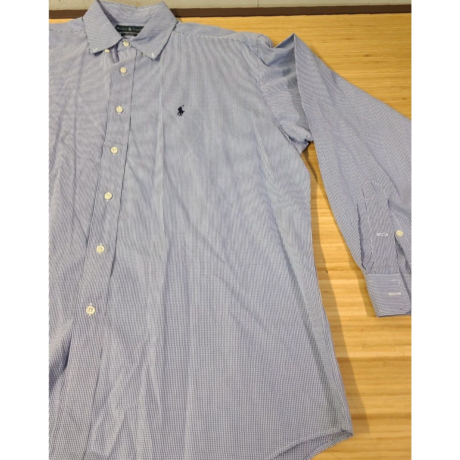 Polo Ralph Lauren Polo Ralph Lauren Shirt Mens Blue L Long Sleeve Button-Down Geometric Embroidered Logo Cotton Size US L / EU 52-54 / 3 - 3 Thumbnail
