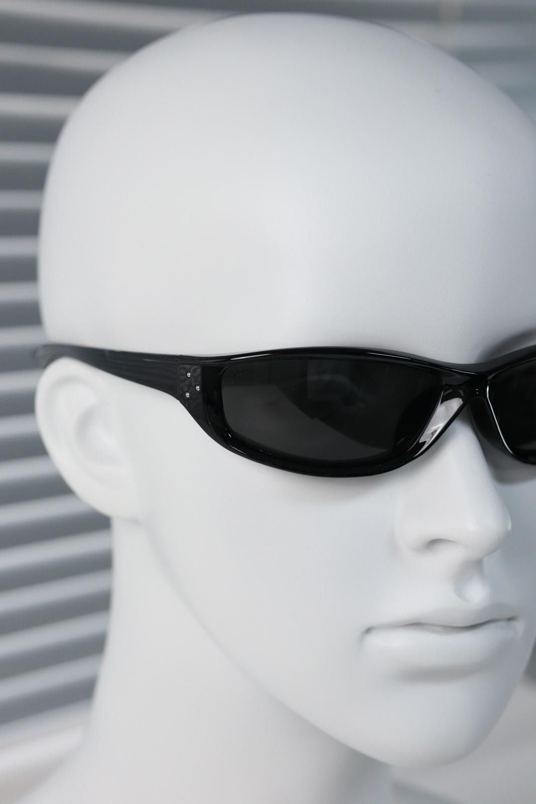 Other Vtg Avant Garde Y2K Black Rectangle Sunglasses Unisex OS Size ONE SIZE - 4 Thumbnail