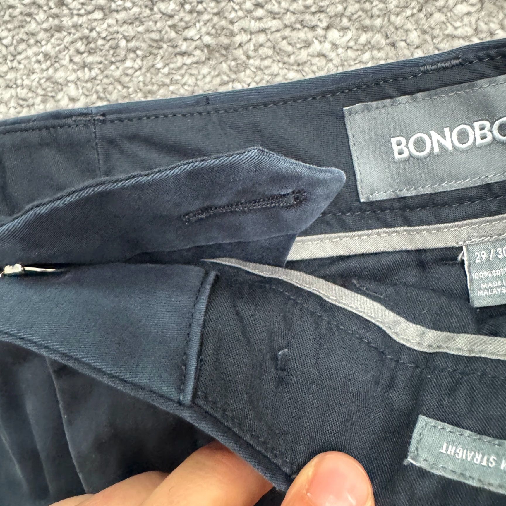 Bonobos Bonobos Monday Slim Straight Chino Pants Mens 30x27 Casual Khakis Blue 100% Cotton Size US 29 - 7 Thumbnail