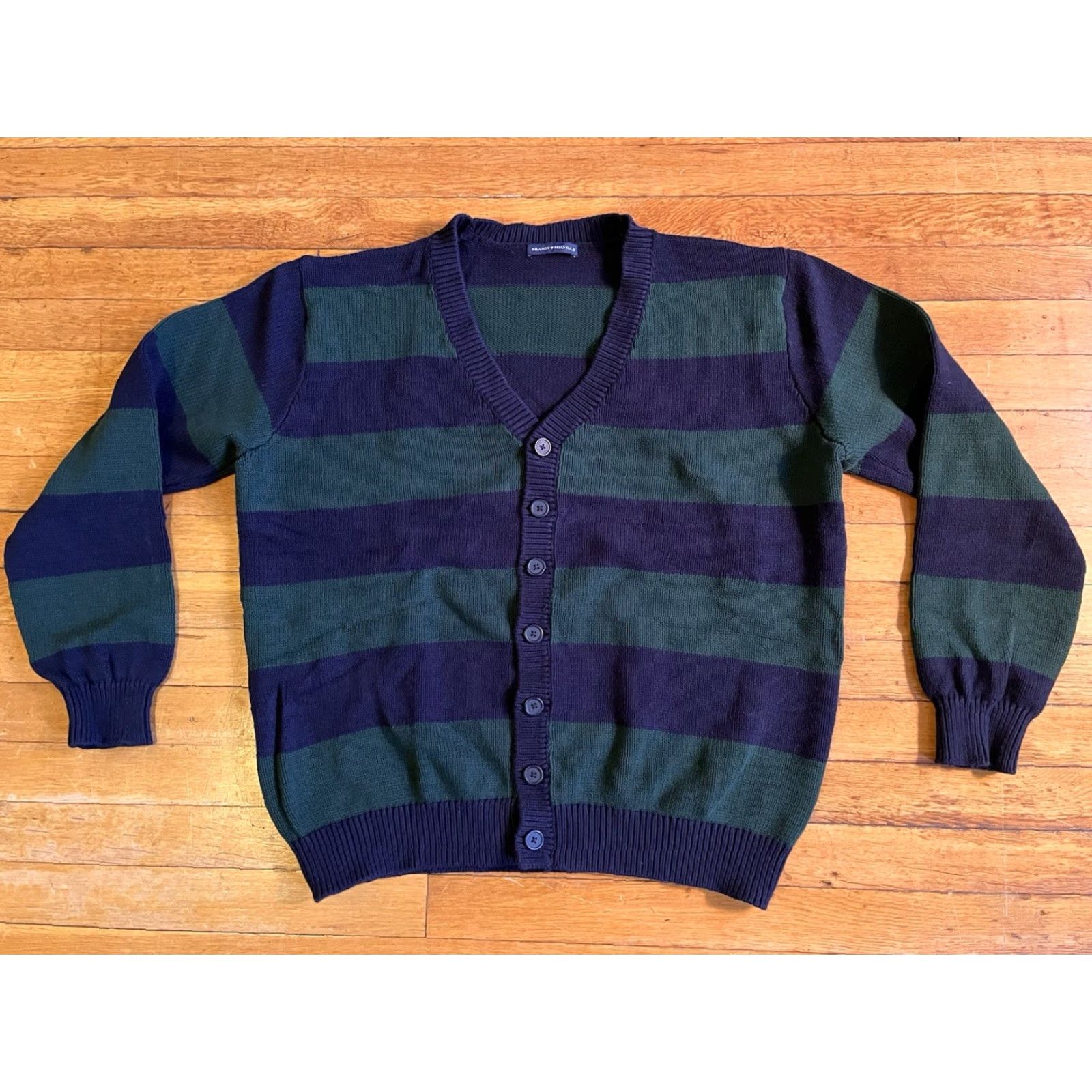 Brandy Melville VINTAGE Brandy Melville Cardigan Sweater Women’s XL Blue Green Striped Size XL / US 12-14 / IT 48-50 - 2 Thumbnail