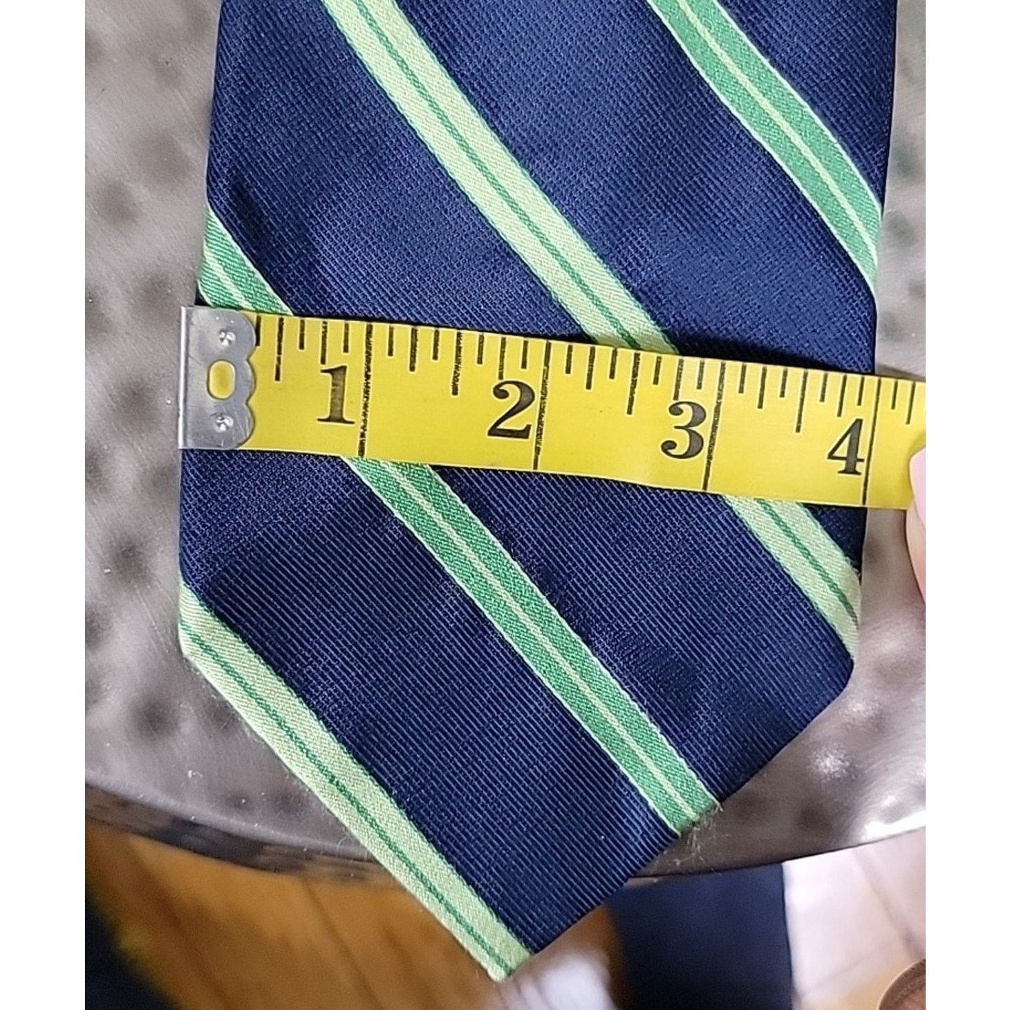 Nautica Nautica Blue Green Repp Silk Neck Tie Size ONE SIZE - 7 Thumbnail