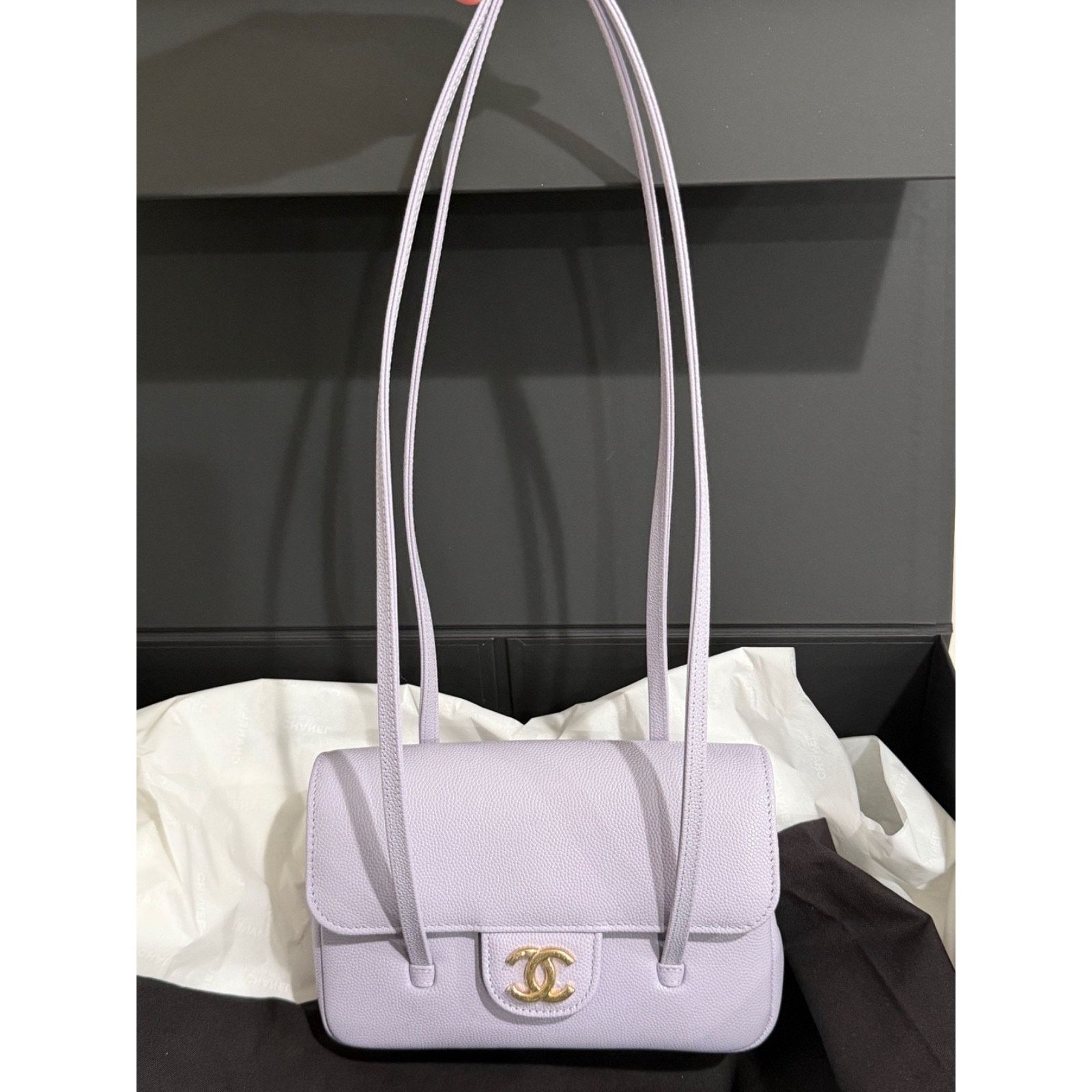 Chanel Chanel 26S Preppy Coco Mini Purple Caviar Leather Gold CC Lg Size ONE SIZE - 4 Thumbnail