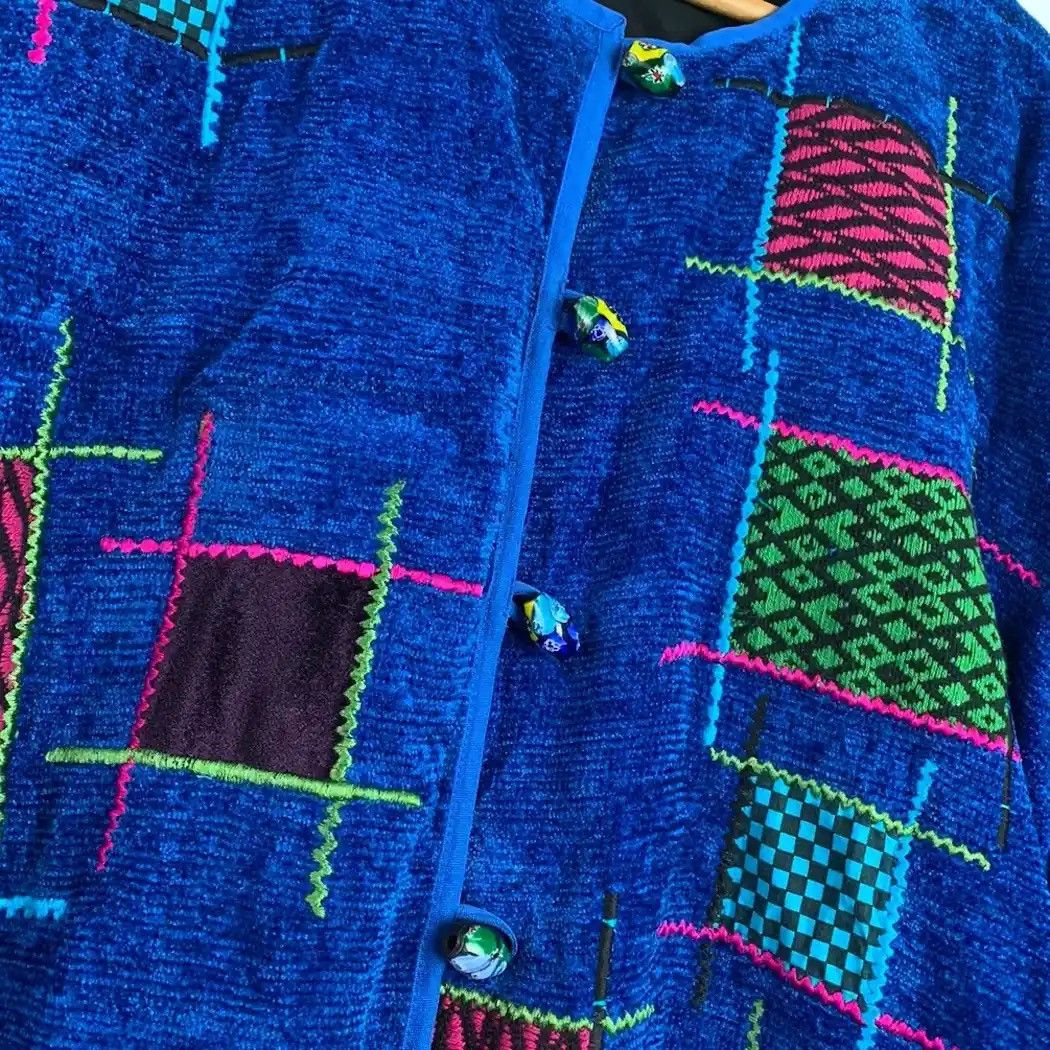 ALLEGE SEND OFFERS 💥 Japanese Patchwork Style Cardigan Jacket Size L / US 10 / IT 46 - 5 Thumbnail