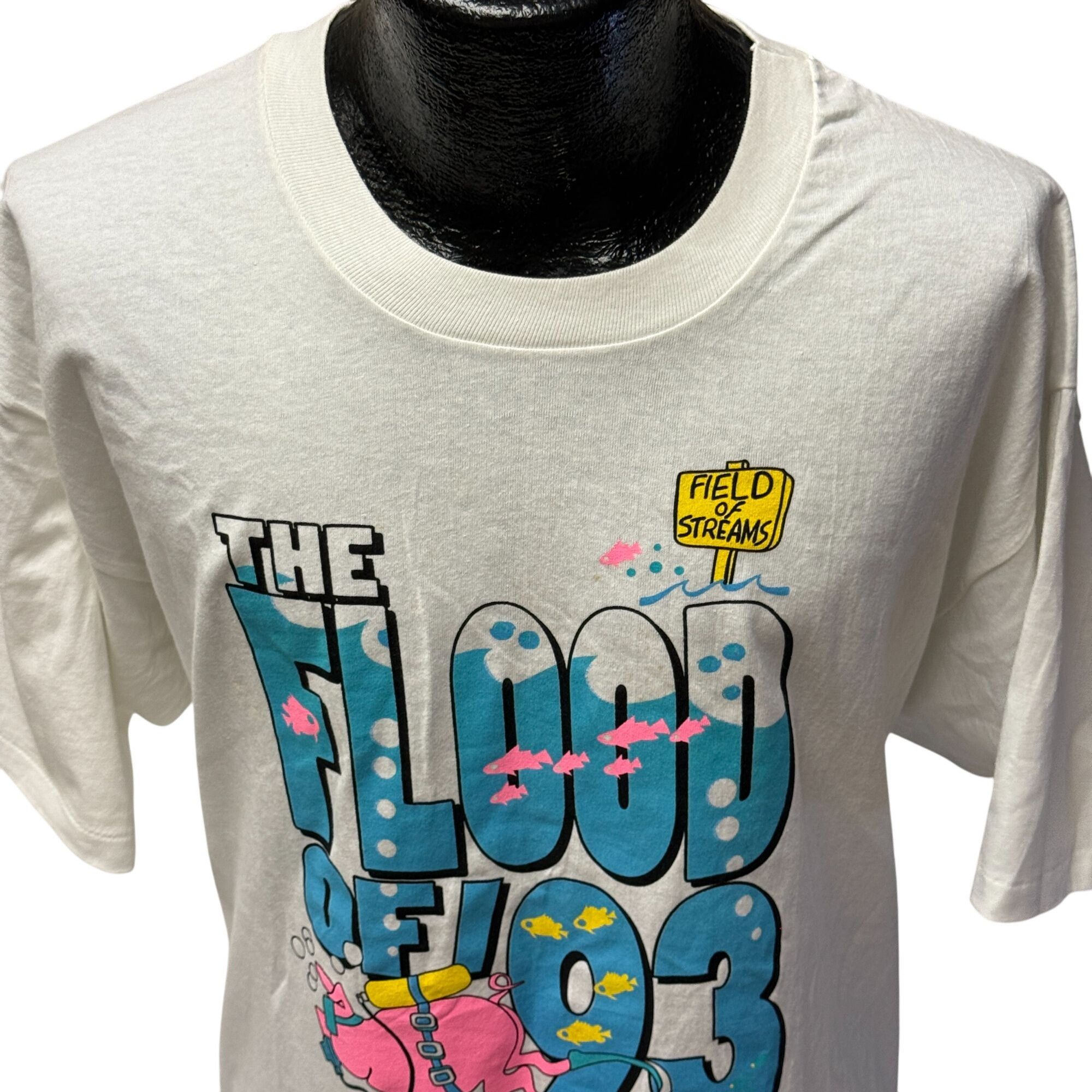 Hanes Field of Streams FLOOD of '93 PIG DIVING Iowa Cornfields Size US XL / EU 56 / 4 - 4 Thumbnail