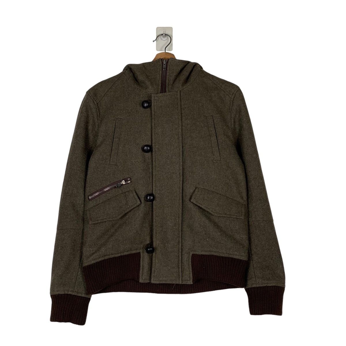 Japanese Brand 2000’s SERGEANT SALUTE Wool Hooded Jacket #1284-C58 Size US S / EU 44-46 / 1 - 10 Thumbnail